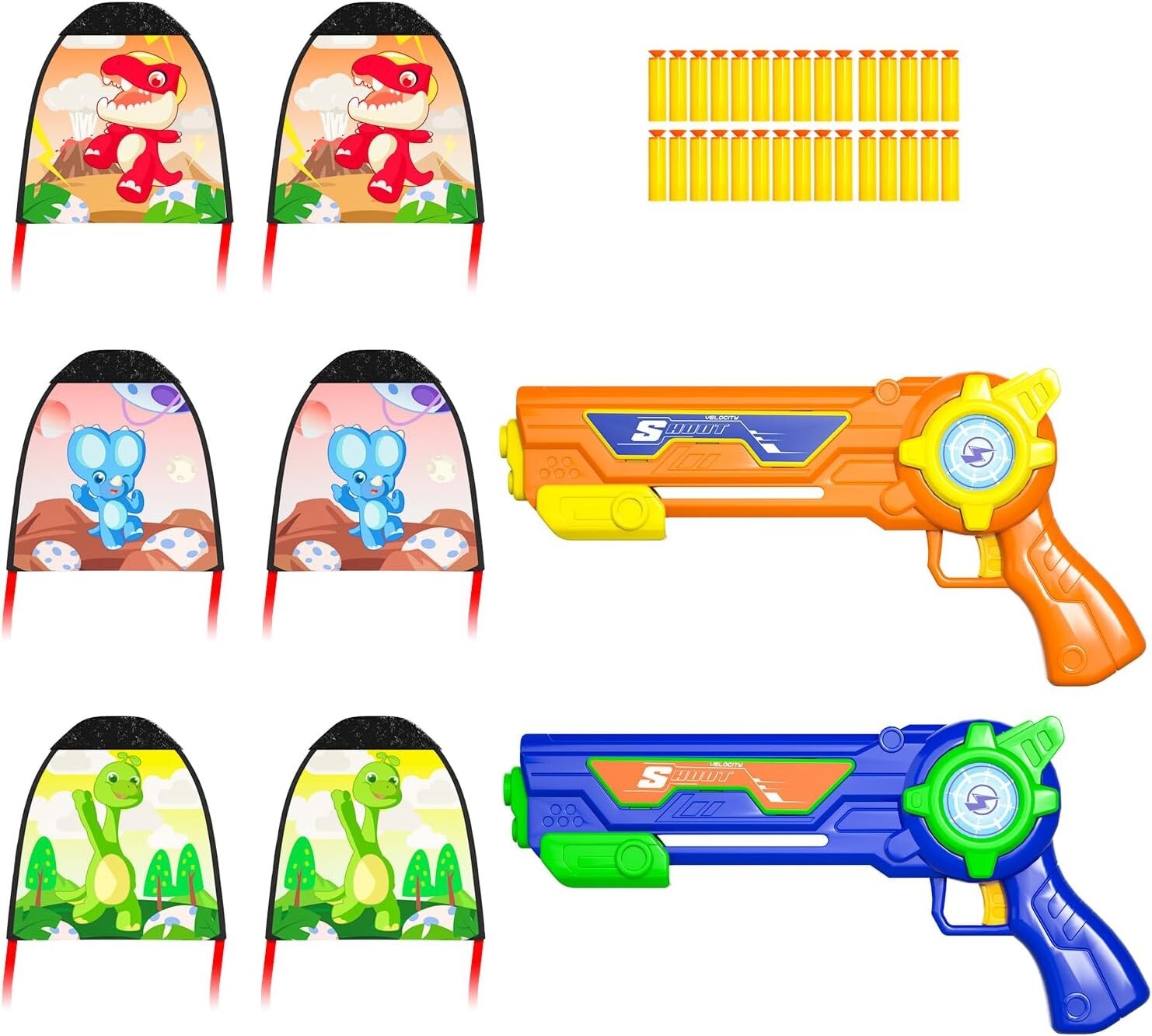 6 Pack Kites Launcher Toy, Outdoor Flying LED Plane with 2 Launch Gun