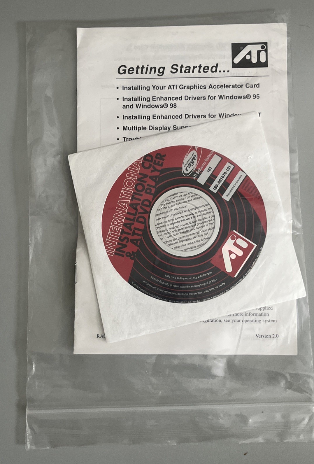 ATI International Installation CD & ATI DVD Player 101 Release Vintage Disc New