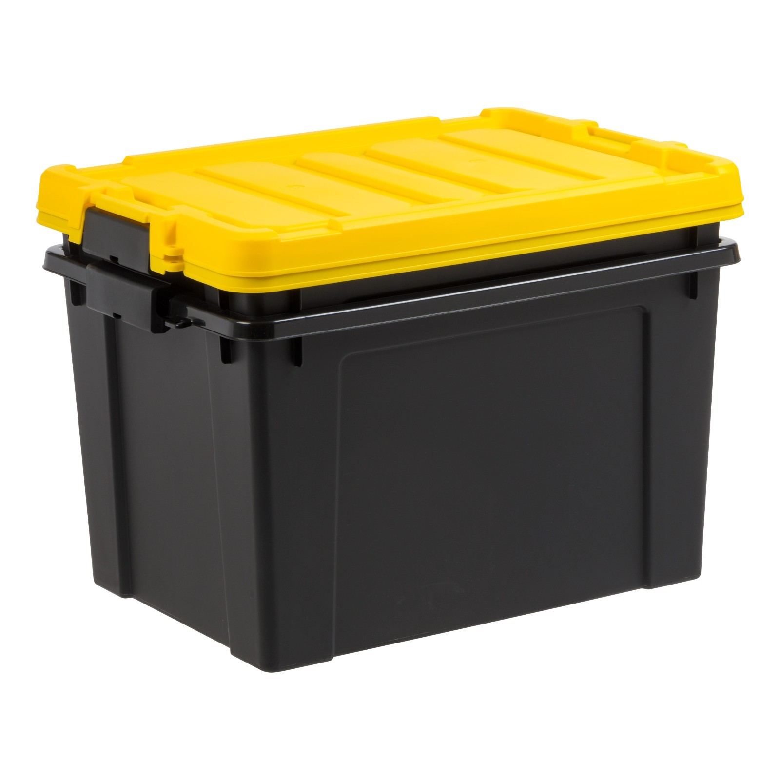 IRIS 19 Gallon Latching Storage Bin Container with Lid Black 2-Pack