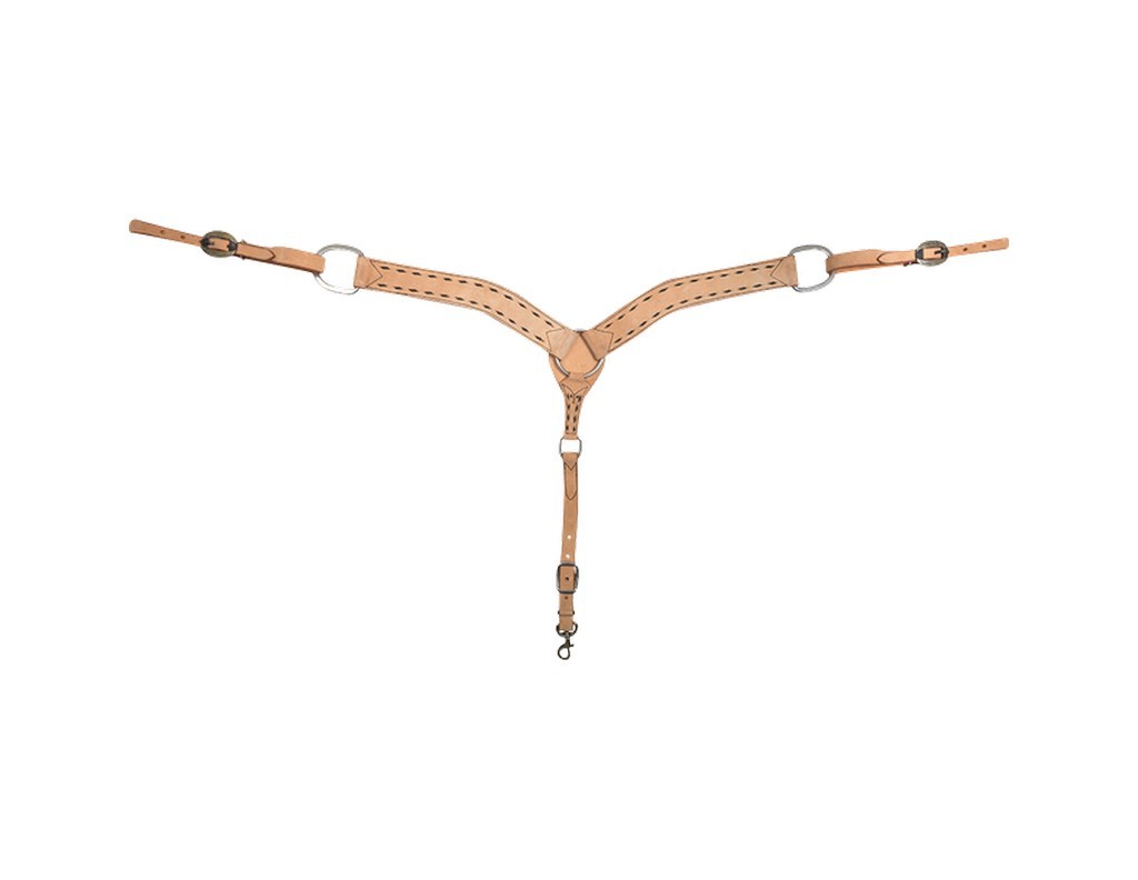 Cashel Breast Collar Buck Stitched Roughout 2 Natural SA-BCBS220-NB