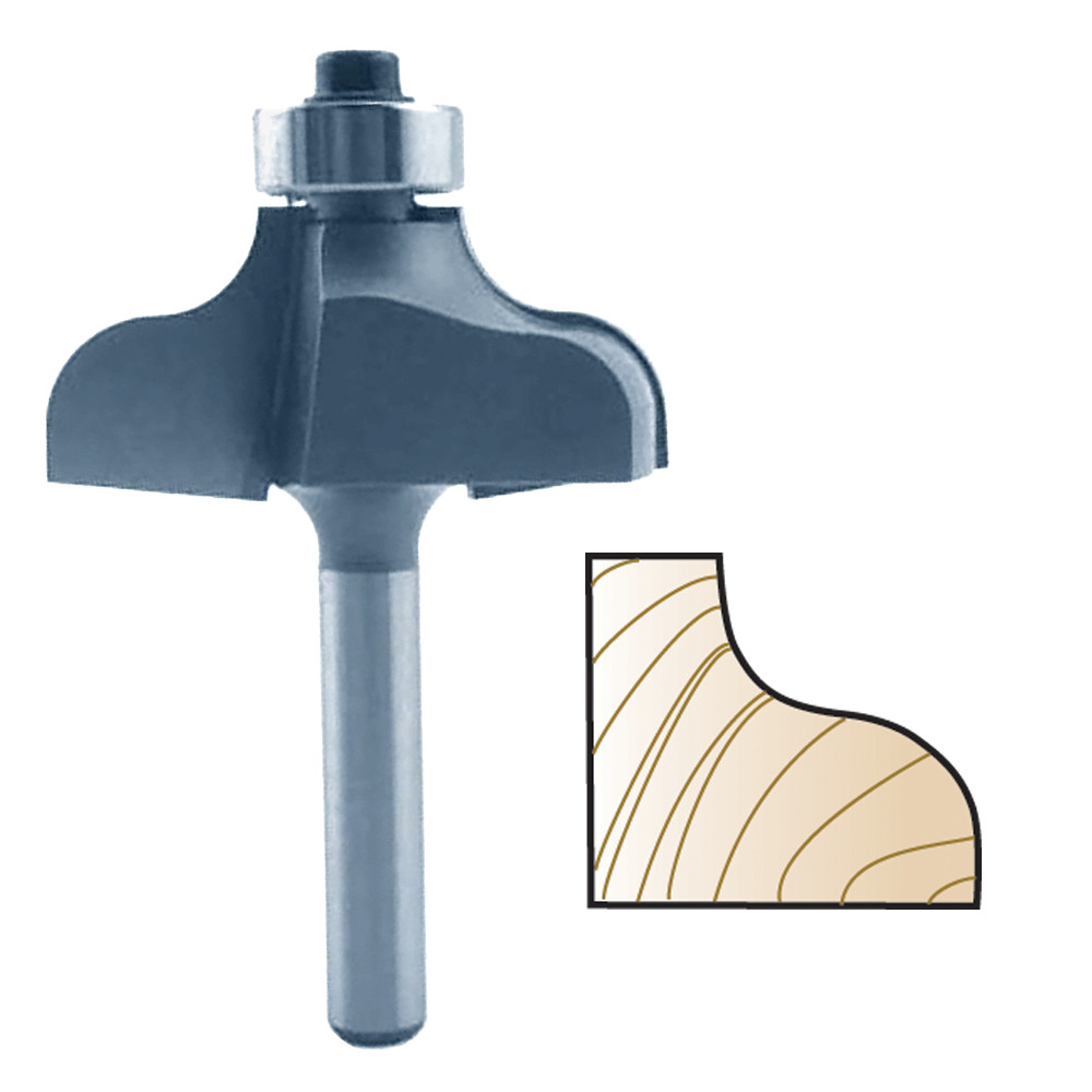Whiteside Ogee Bit, 1/4 in. SH x 1/4 in. R