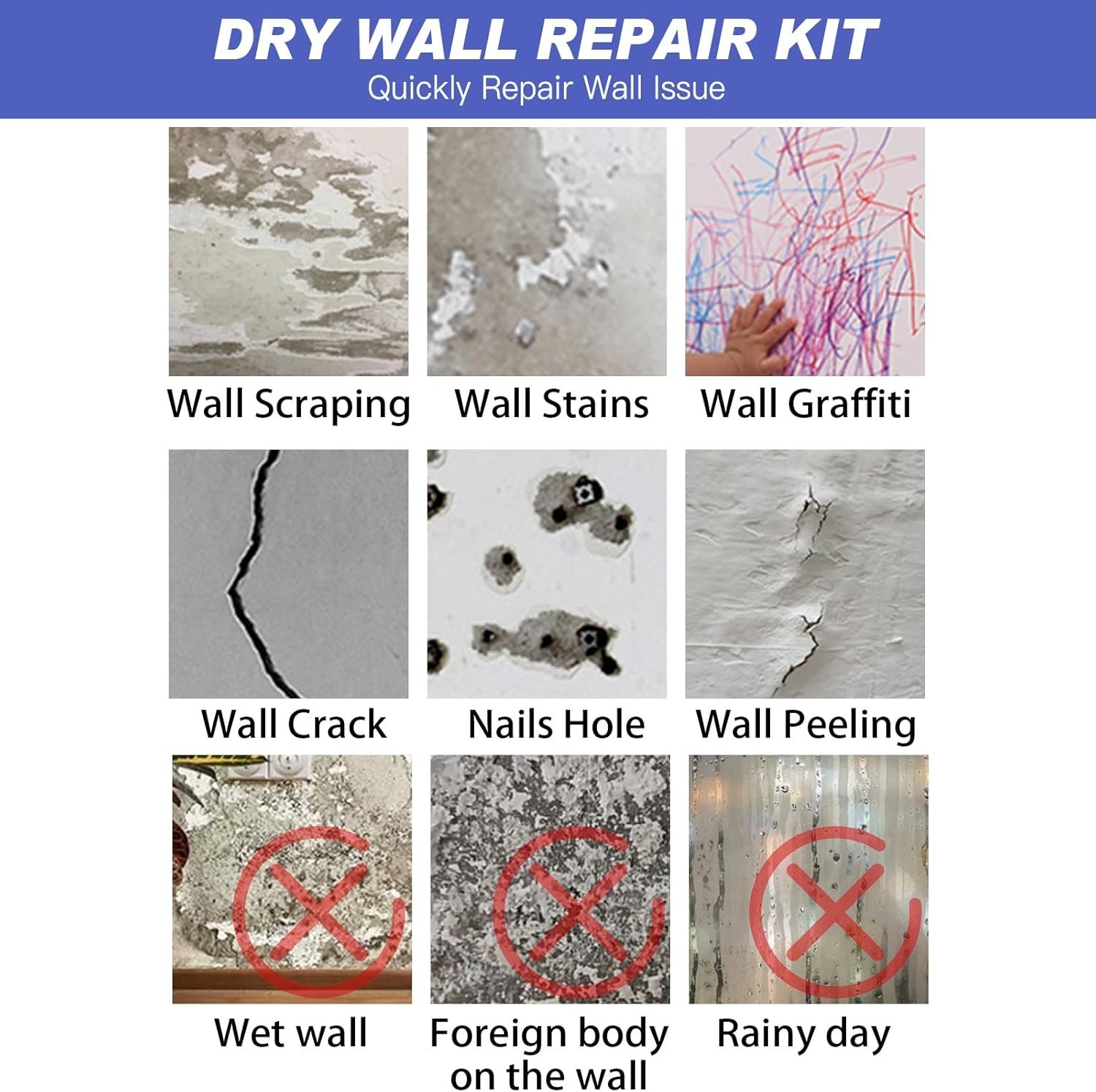 Rapid Wall Repair Solution - 500g Fast-Drying Spackle with Tools Included
