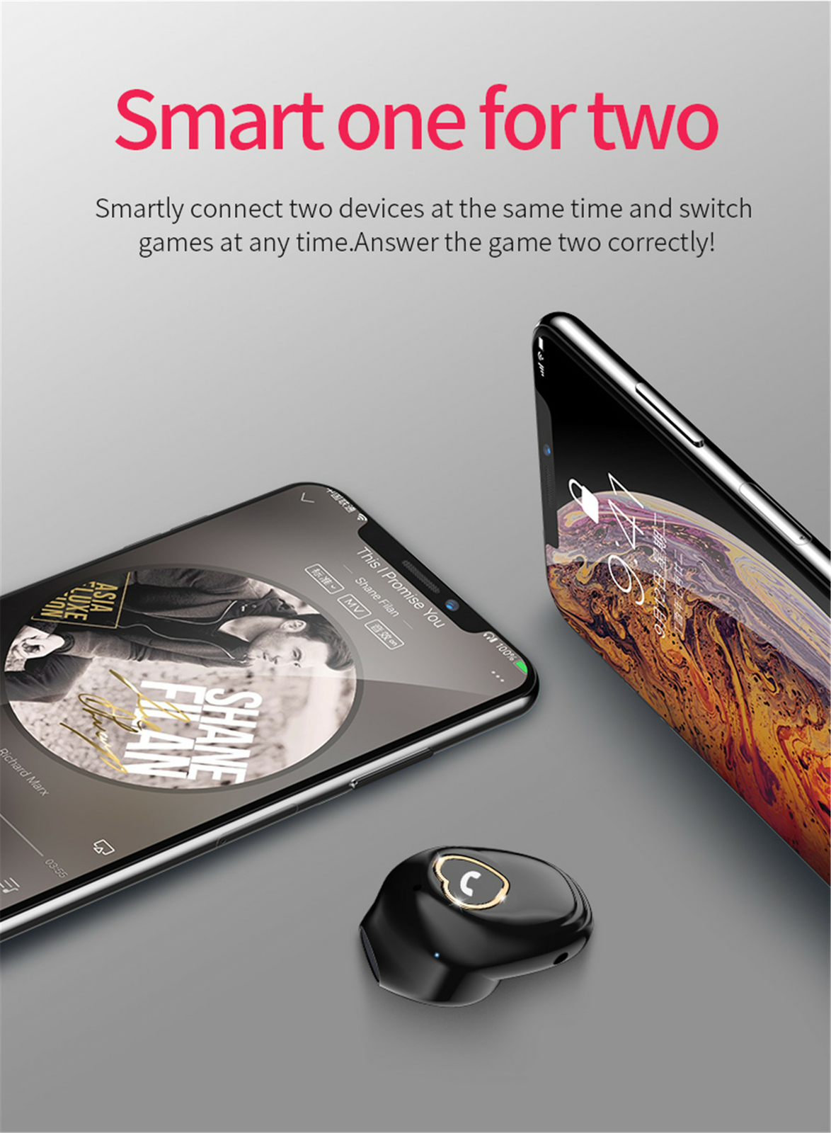 Bluetooth Earphone Wireless Earbud Headphone w/ Mic for iOS Android Cell Phones