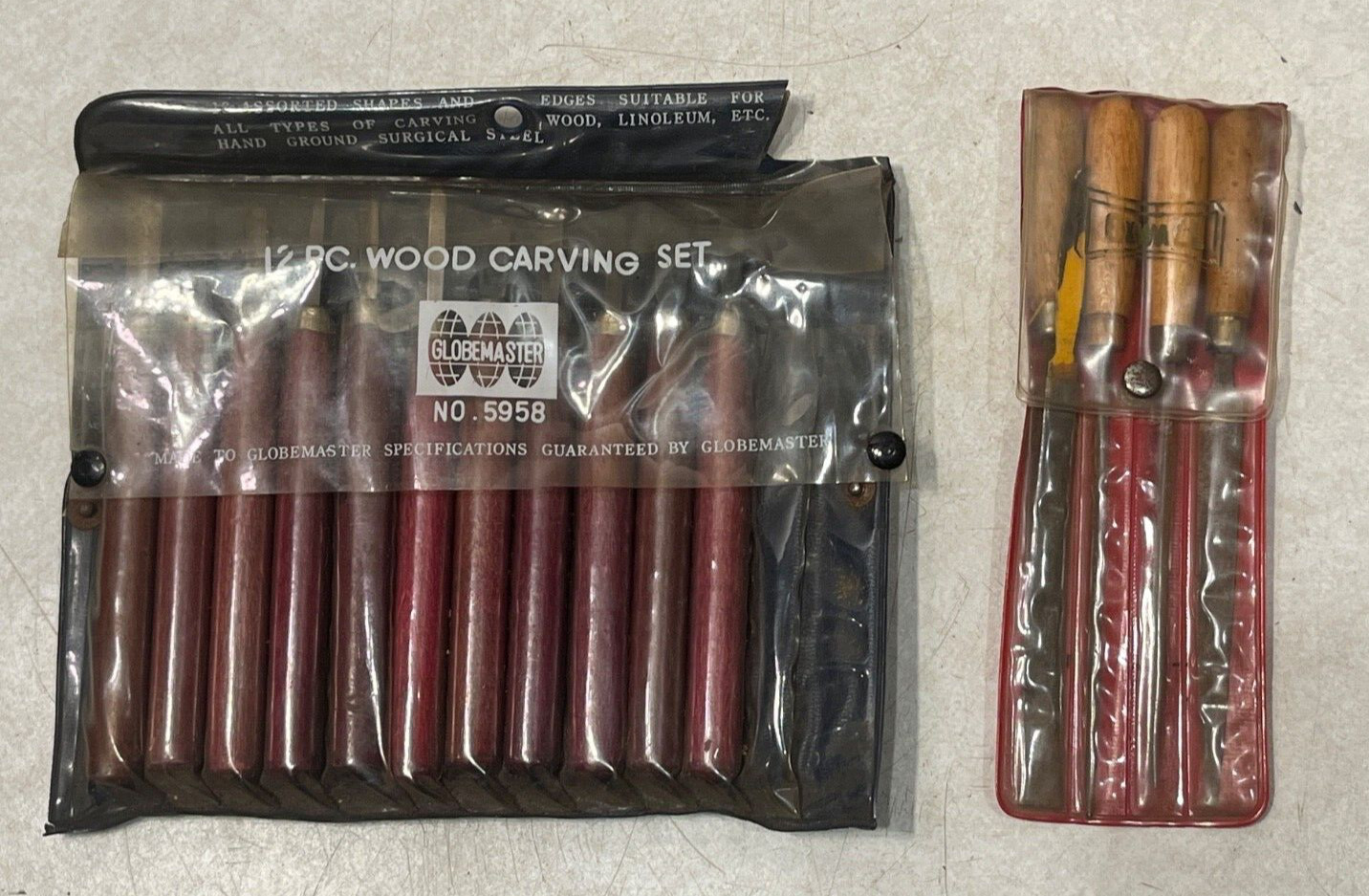 Globe Master 11 Pc Wood Carving Set  "Wood Handles" & Oxtail 4 Pc Small File Set