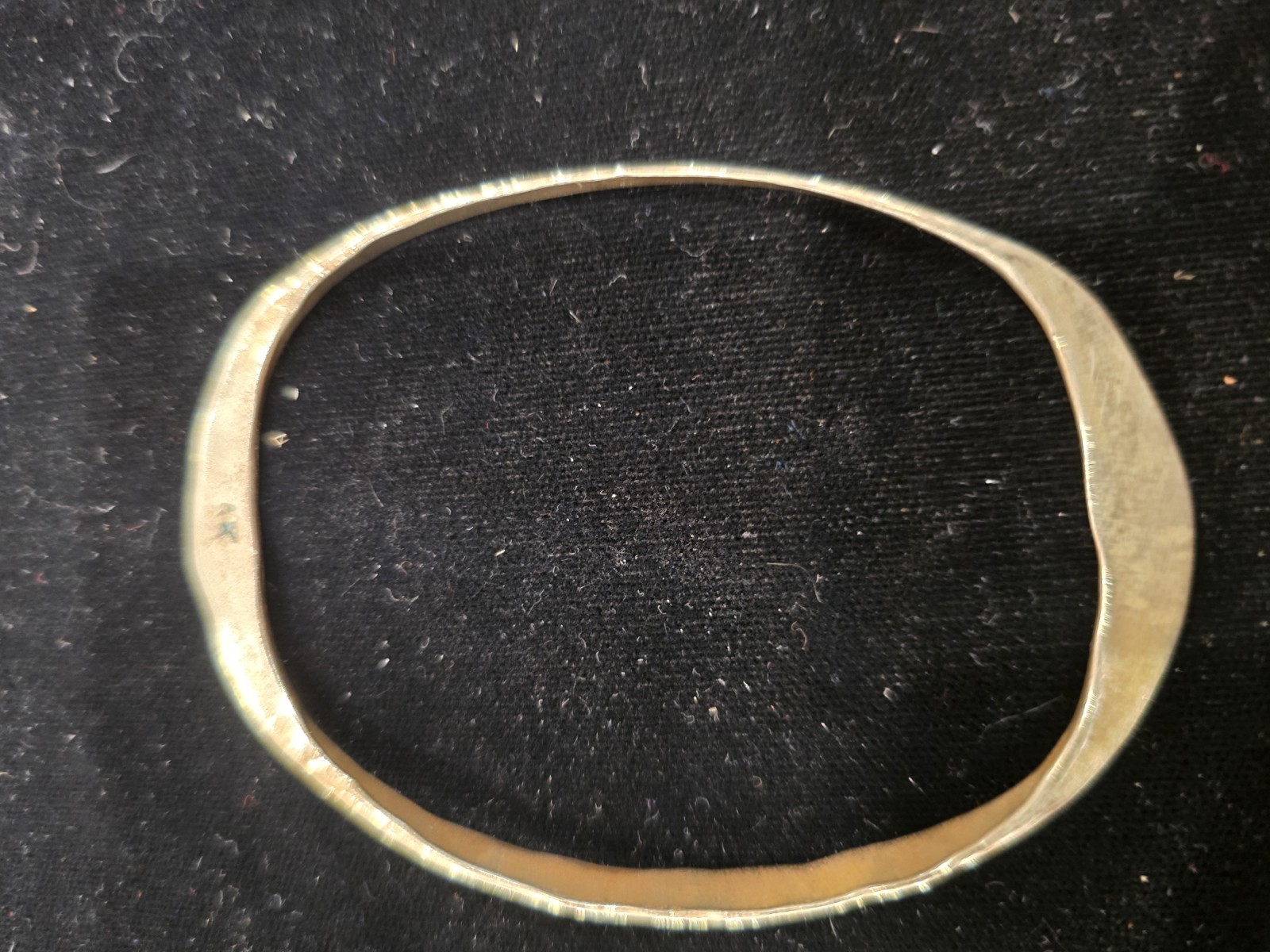 Bronze Hand Hammered Eternity Bangle Stamped AK