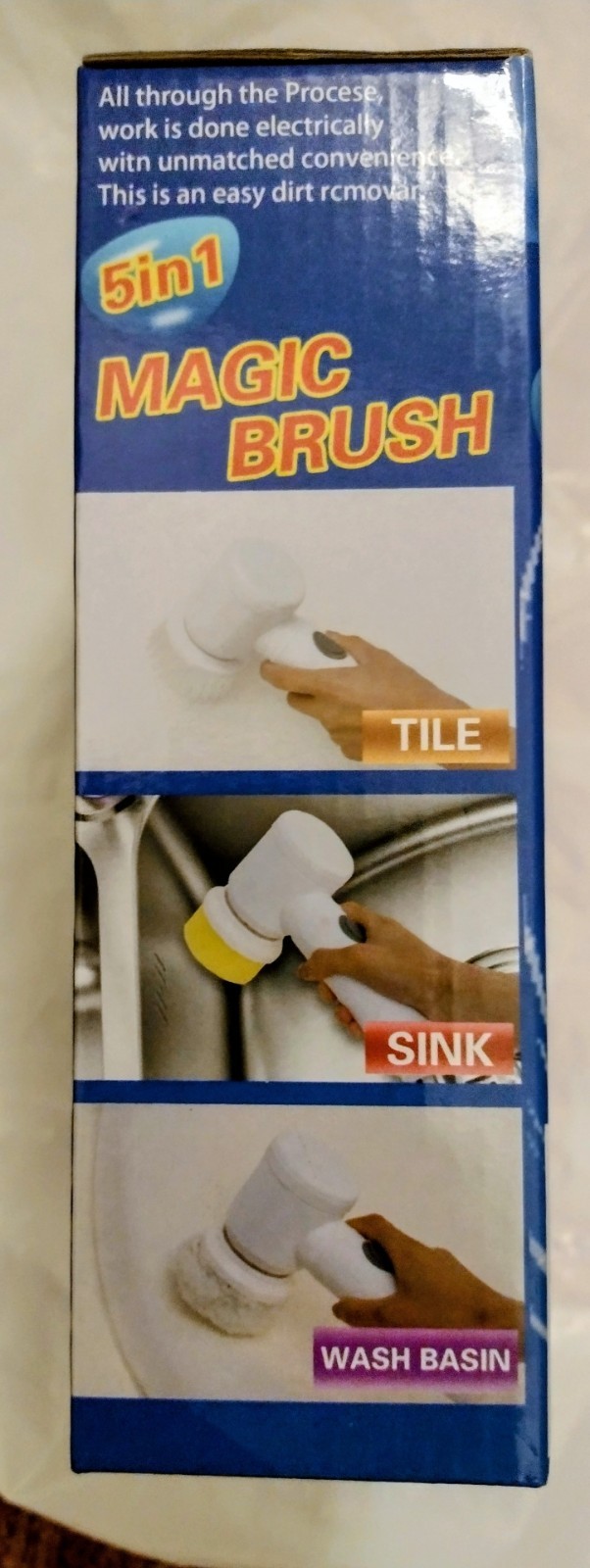 5 In 1 MAGIC CLEANER SCRUBBER 3 Brush Heads, USB CHARGING