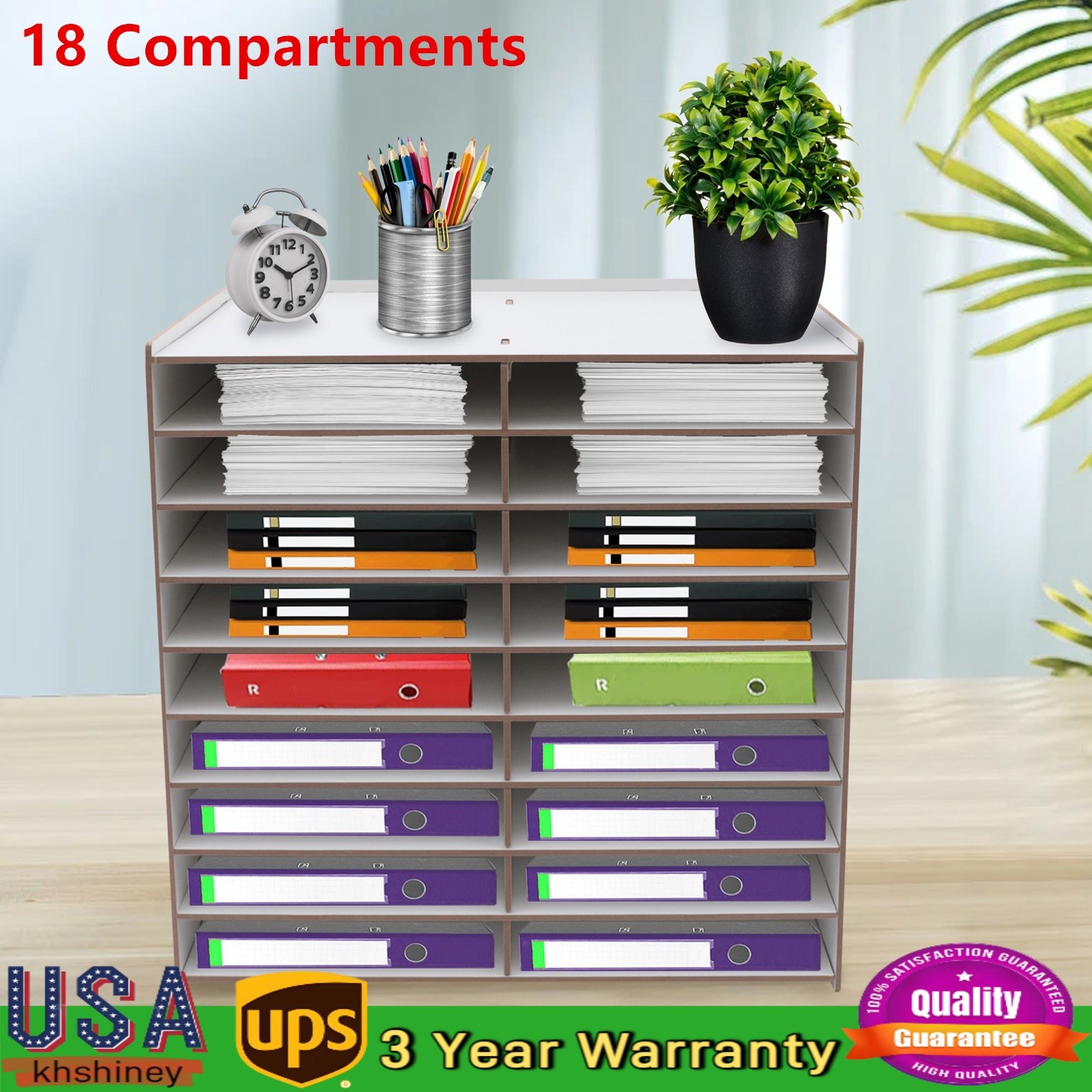 Large Desk Document File Organizer Letters Paper Holder Rack Data Manager Shelf