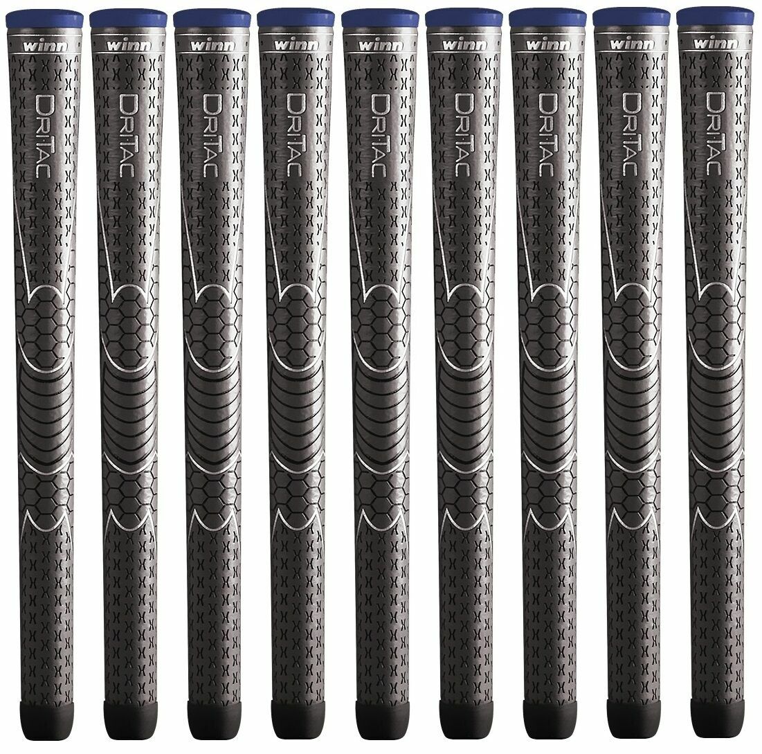 New WINN DriTac Men's Midsize Dark Grey Golf  SET OF 9pc Grip 6DT-DG