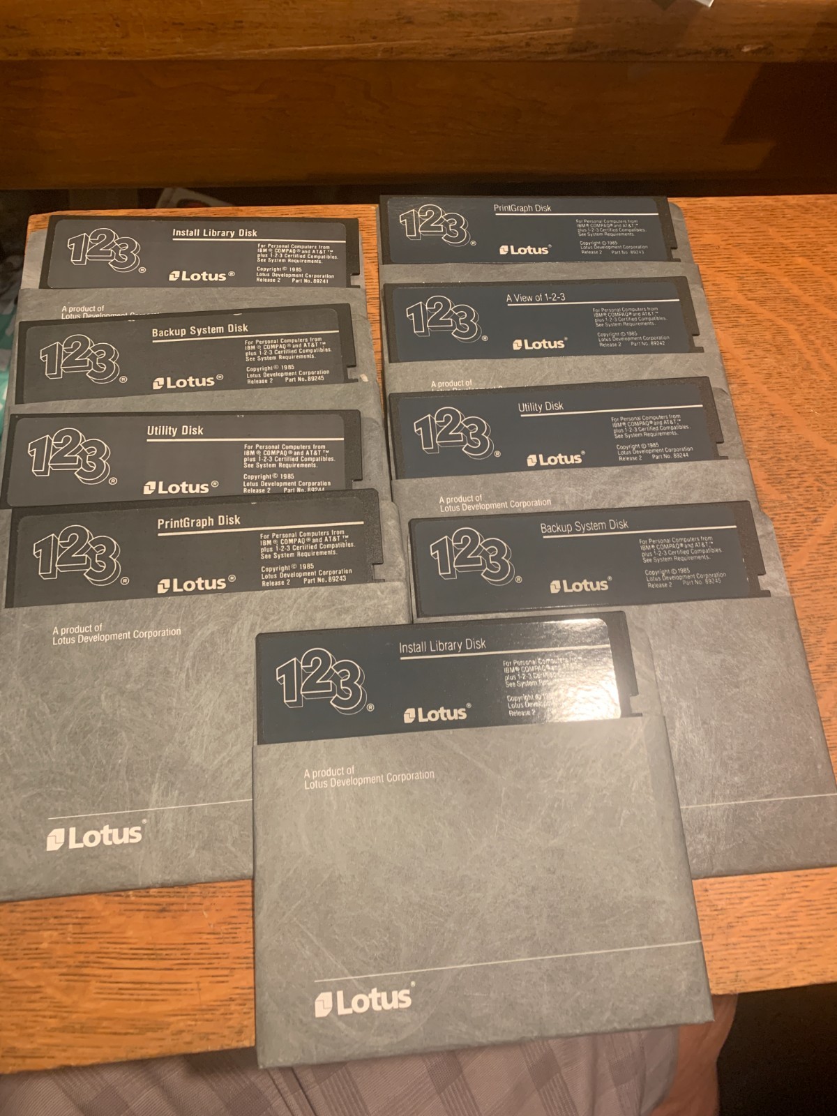 LOTUS 123 1-2-3 Release 2 Software 5.25" Floppy 1985 Computer Program Disks Only