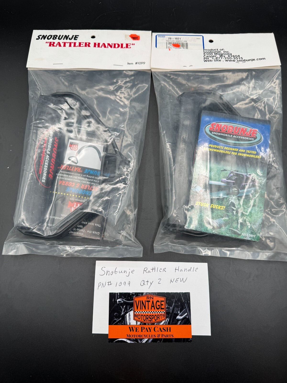 Snobunje Rattler Handle Part # 1099 Qty 2 New