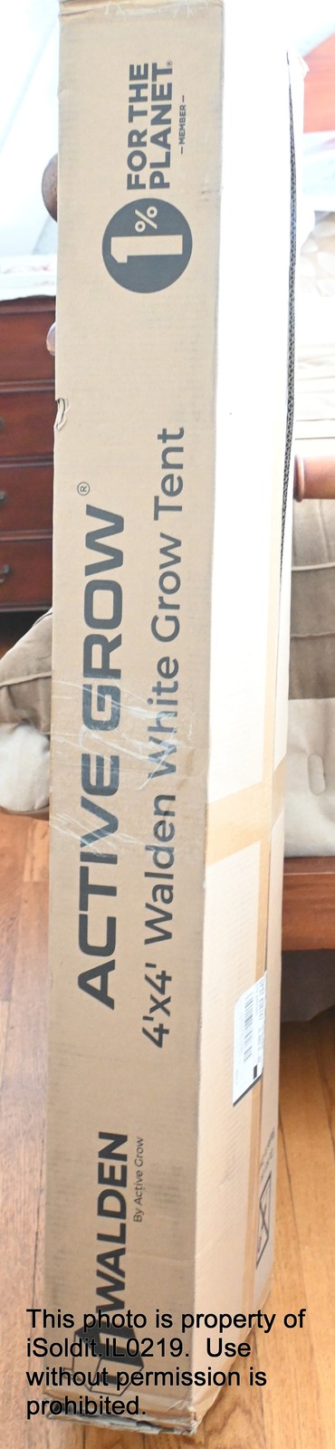 NEW NIB ACTIVE GROW WALDEN WHITE GROW TENT 4' x 4' Triple-layered 100% PEVA