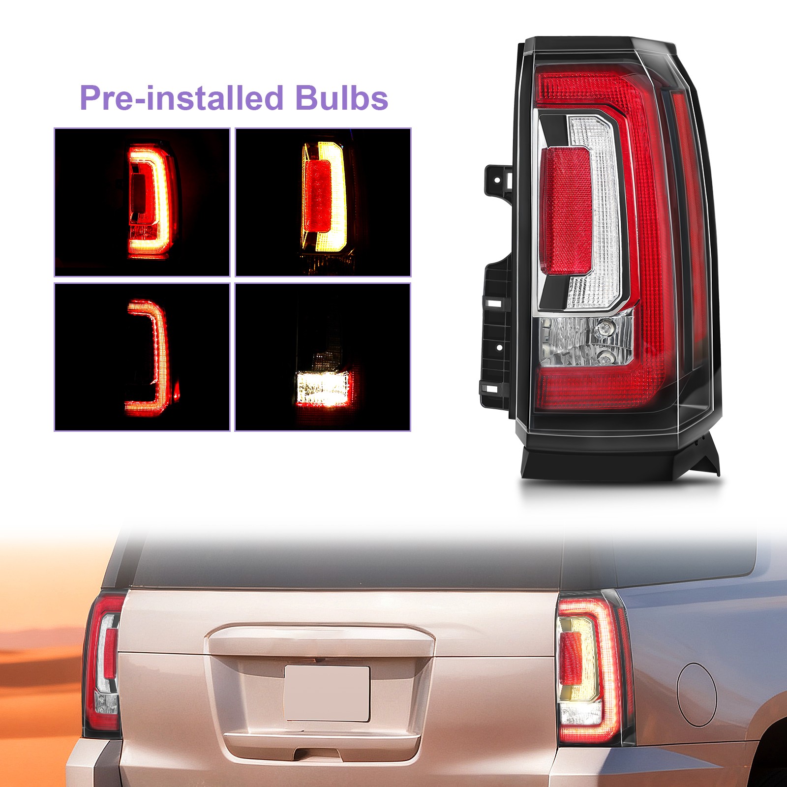 OEM LED Tail Light For 2015-2020 GMC Yukon/Yukon XL Passenger Right Brake Lamp