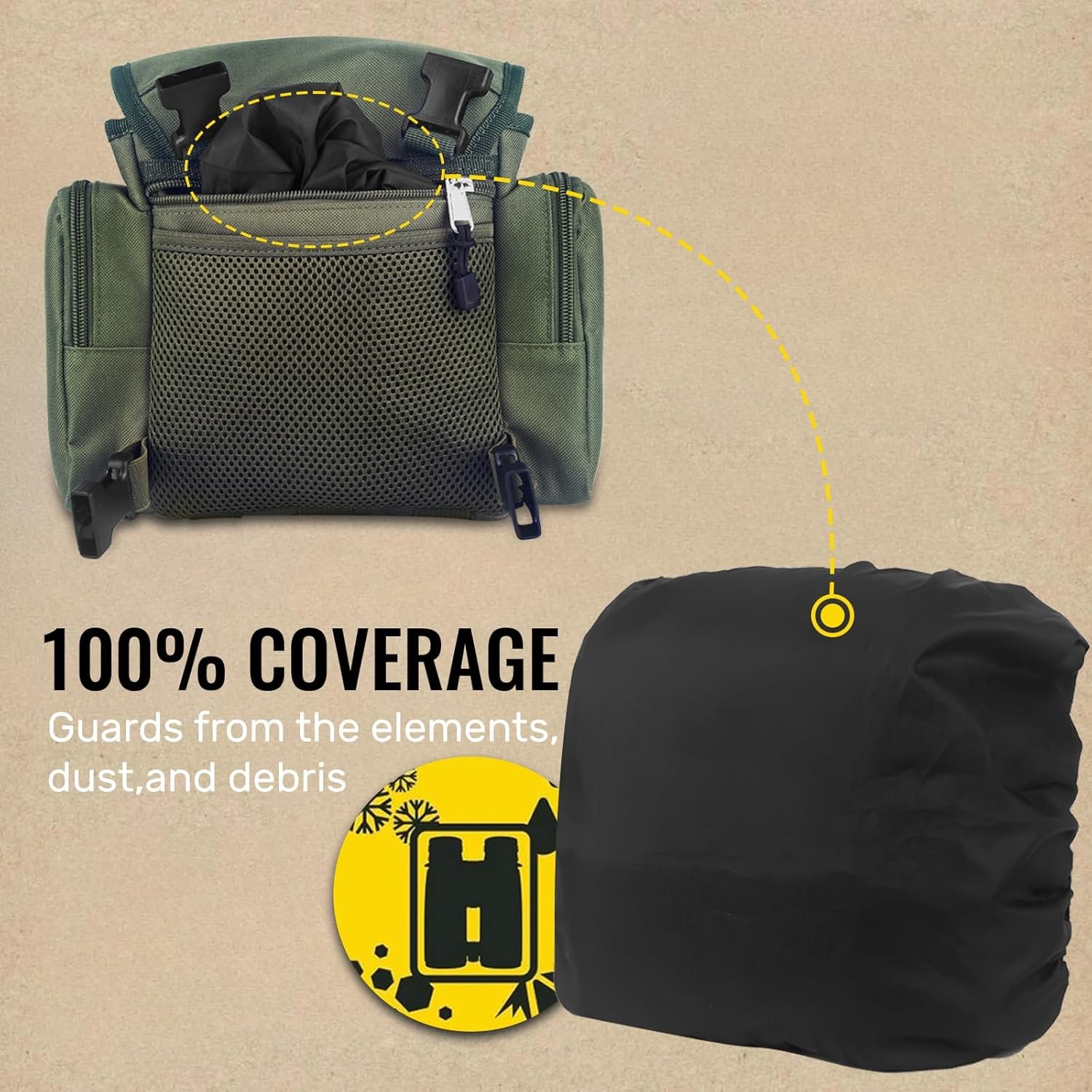 Binocuar Harness Chest Pack, Bino Harness with Rangefiner Pouch, Bino Case with