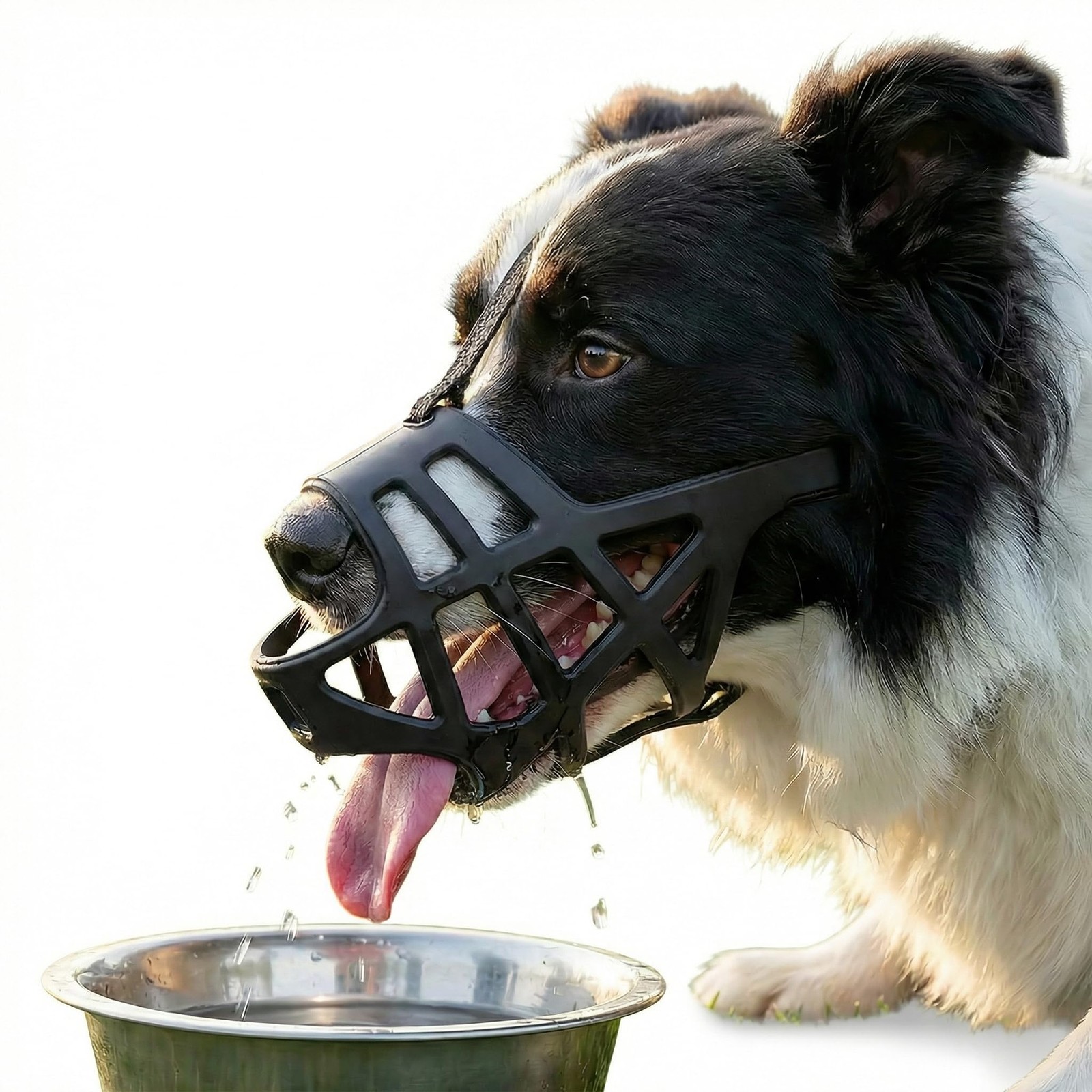 Adjustable Breathable Basket Dog Muzzle Reflective AntiBiting For Large Dogs