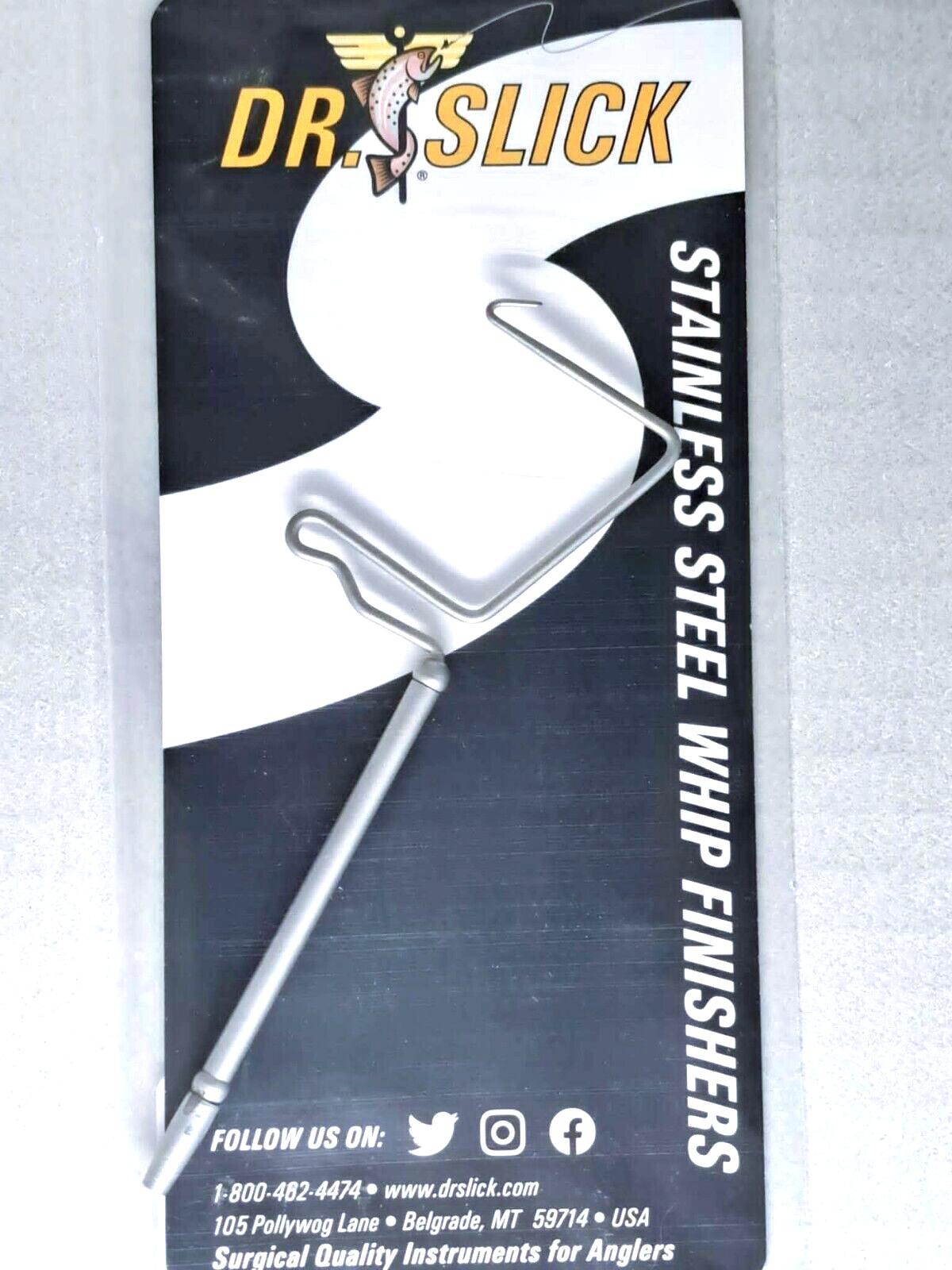 Dr. Slick Whip Finisher Half Hitch Tool Fly Tying Stainless Steel Standard 4"