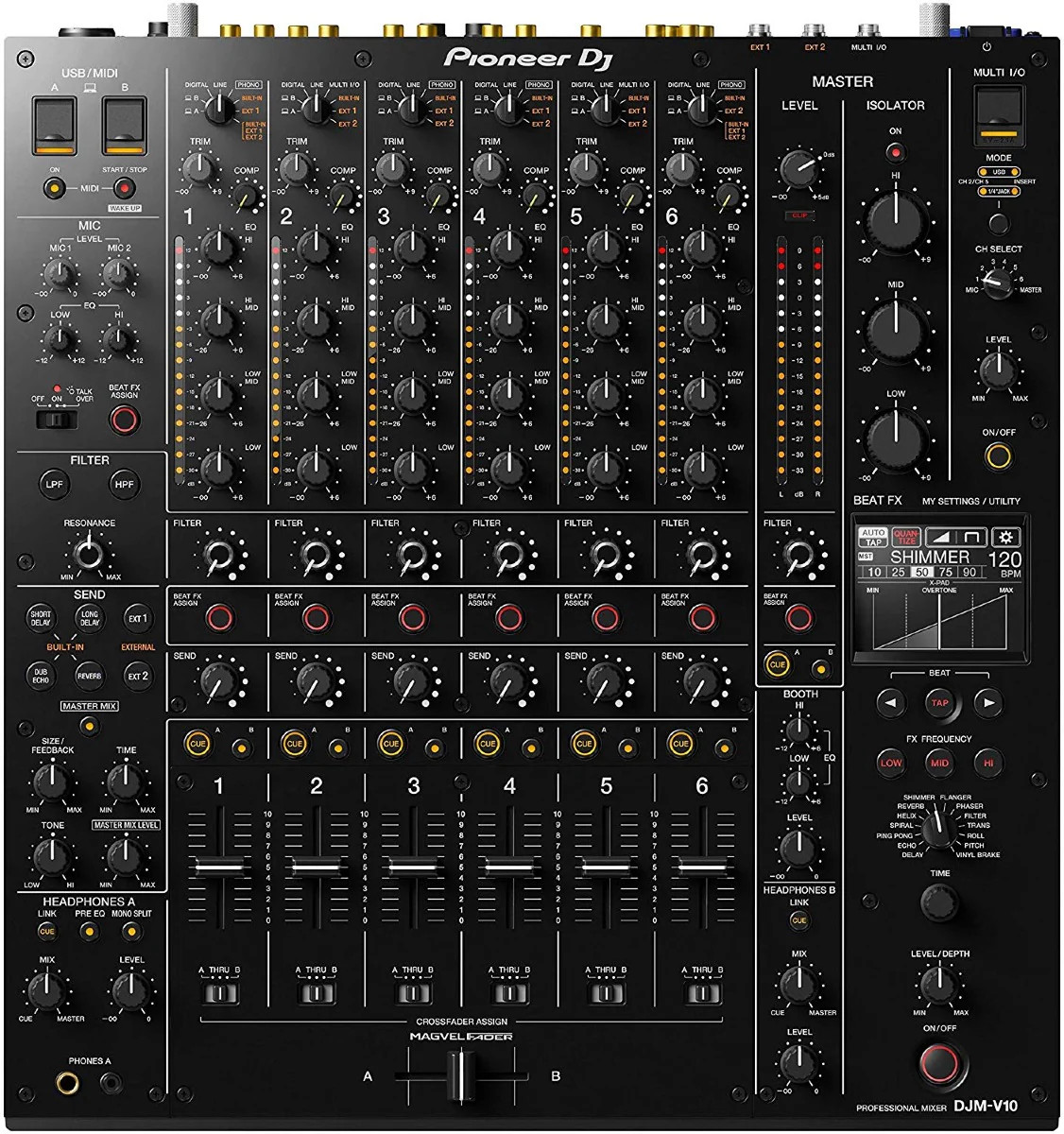 Pioneer DJ DJM-V10 6-Channel Professional DJ Mixer - Black