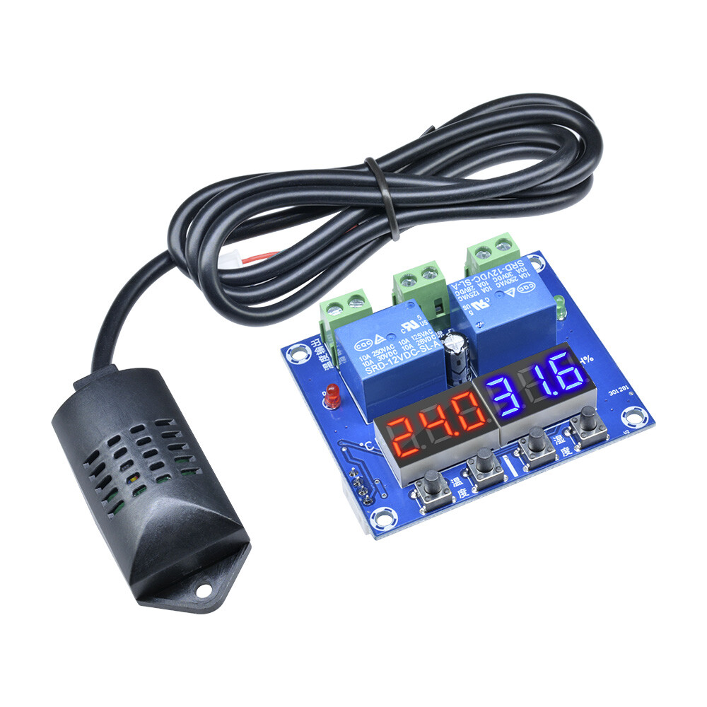 XH-M452 DC 12V Dual Digital LED Temperature & Humidity Control Thermostat +Probe