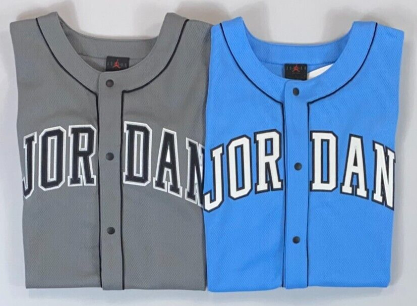 Boy's Youth Nike Jordan Snap Button Front Mesh Jersey Short Sleeve NEW