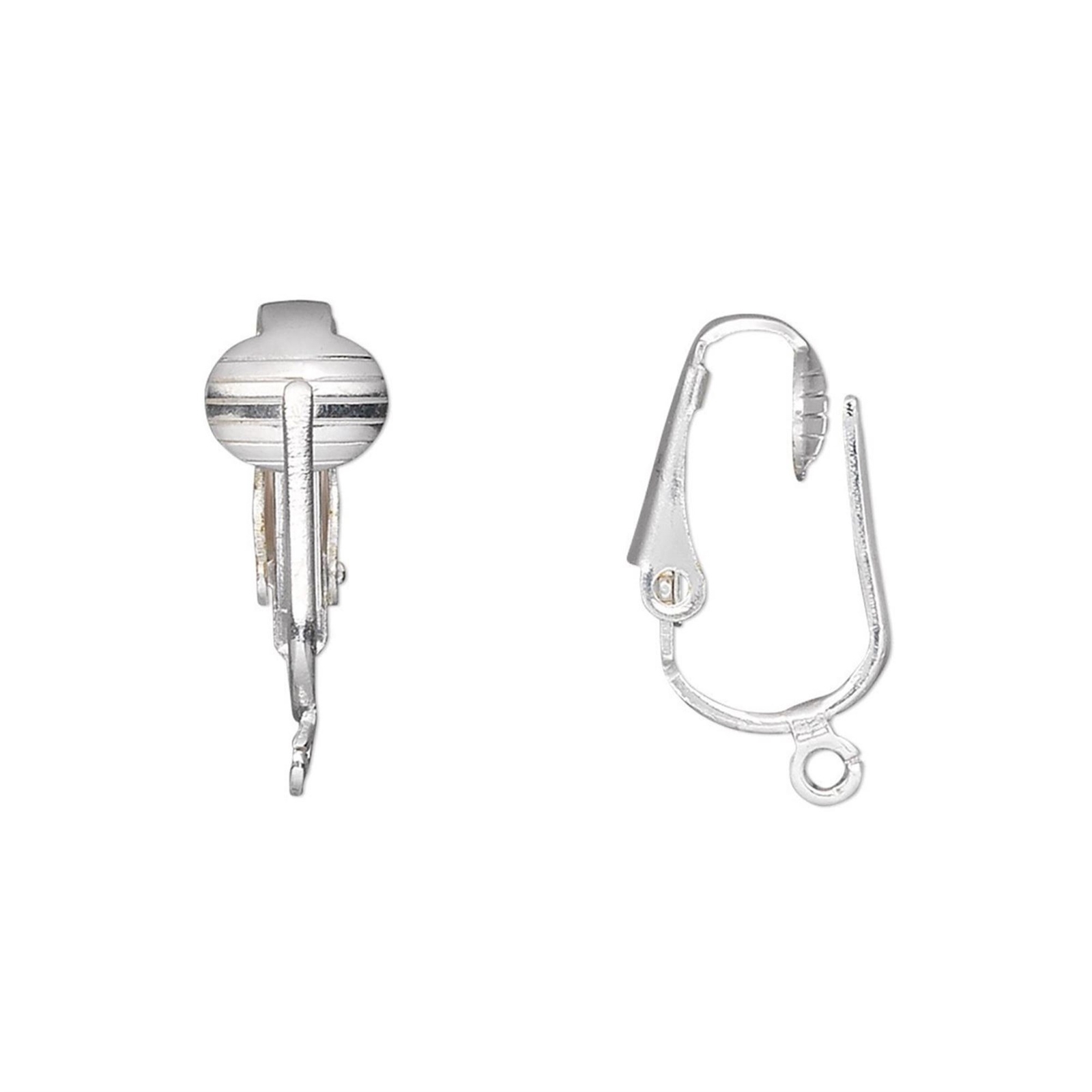 Clip On Pierced Look Earring Hooks Findings Silver Plated 10 pcs