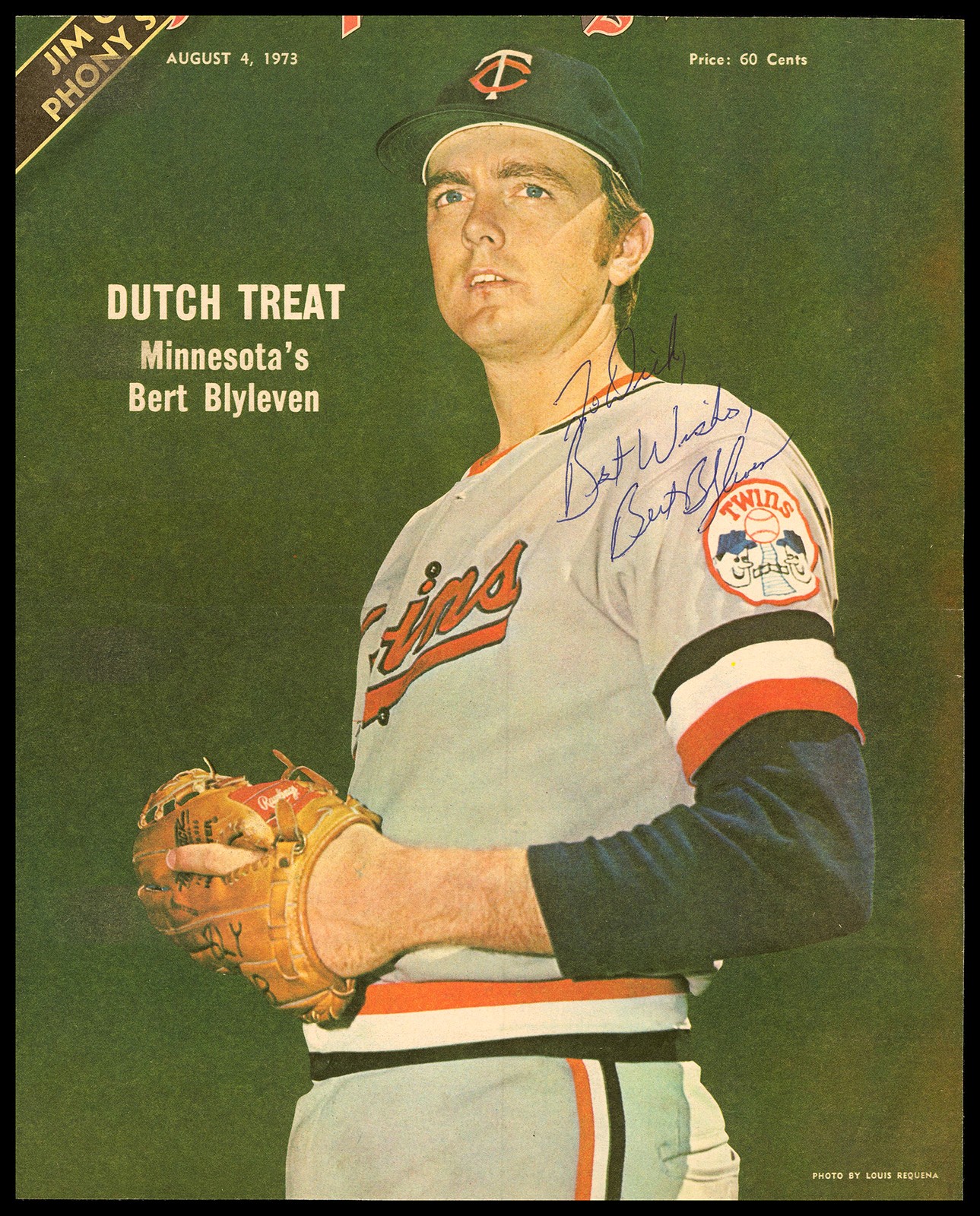 Bert Blyleven Signed Sporting News Cover Minnesota Twins "To Dick