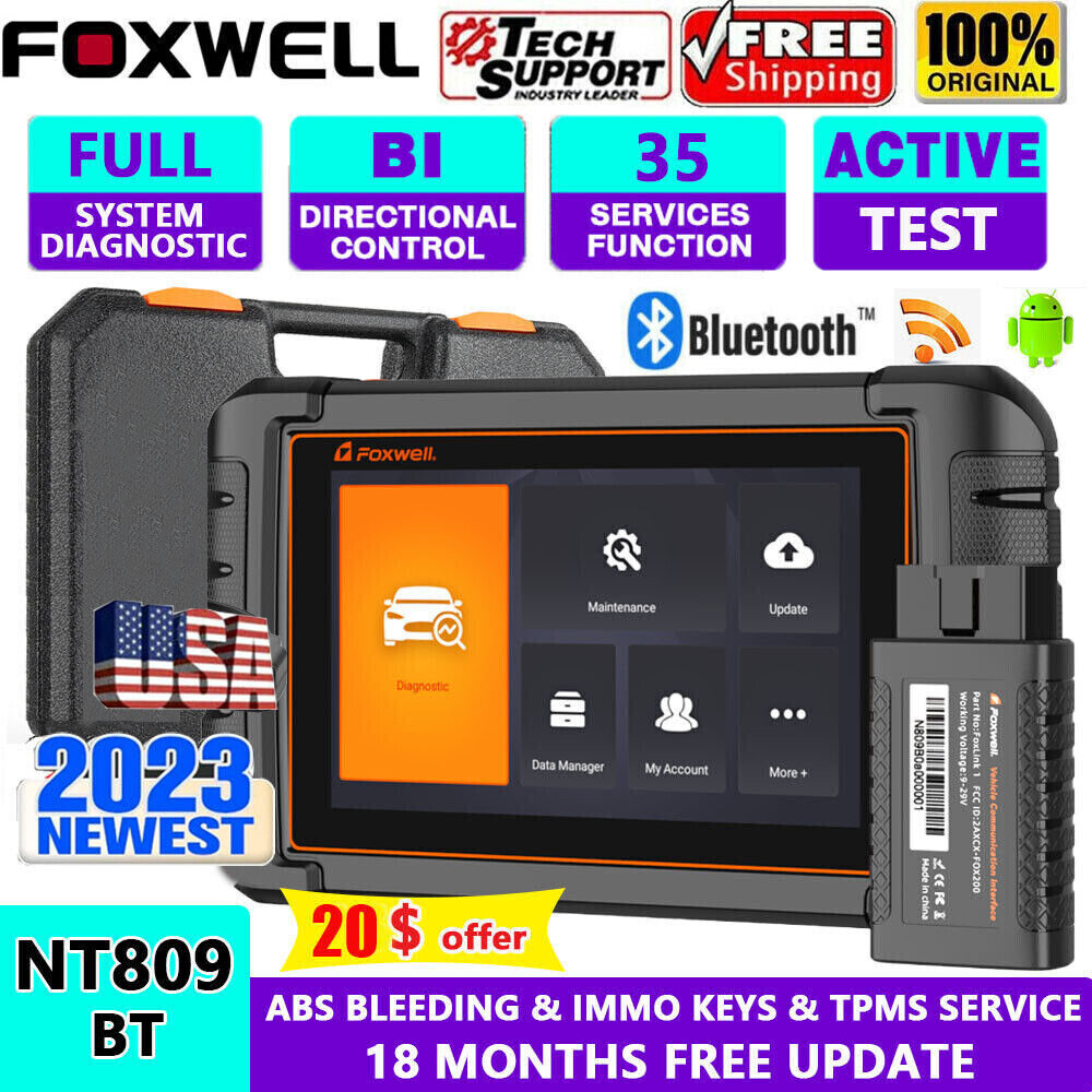 FOXWELL NT809BT OBD2 Scanner Bidirectional Diagnostic Tool Key Coding DPF TPMS