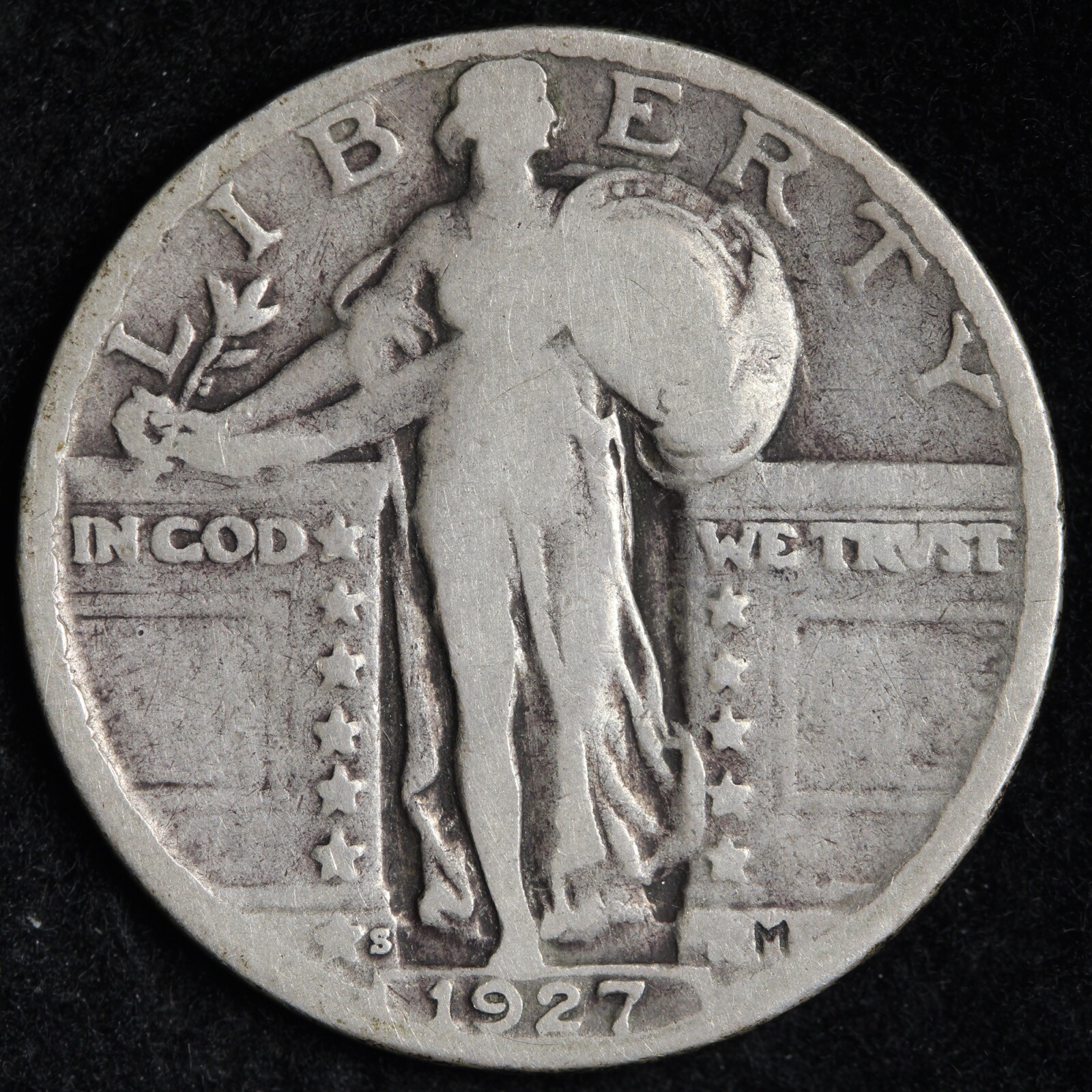 1927-S Standing Liberty Silver Quarter CHOICE VG E354 DGHM