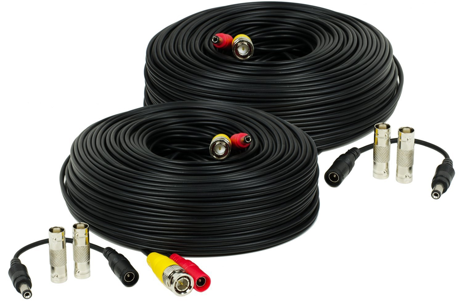 2-Pack 150 Feet Pre-Made All-In-One Siamese BNC Video and Power CCTV Security Ca