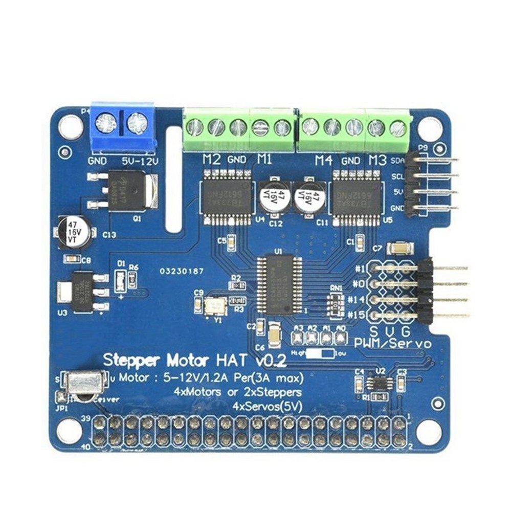 Stepper Motor HAT V0.2 + Robot Expansion Board Stepper / Motor / For 3B / 8857