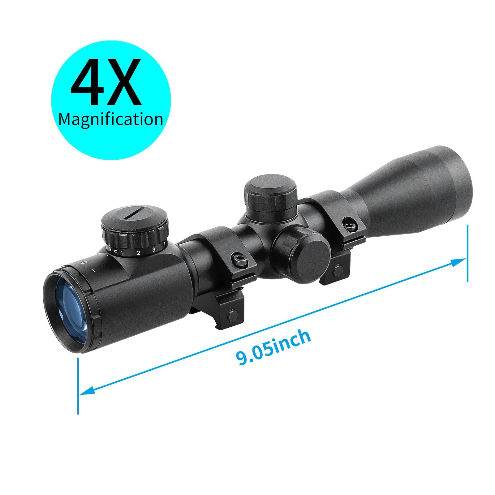 Beileshi 4x32 Red Blue Illuminated Archery Scope with 20mm Mount