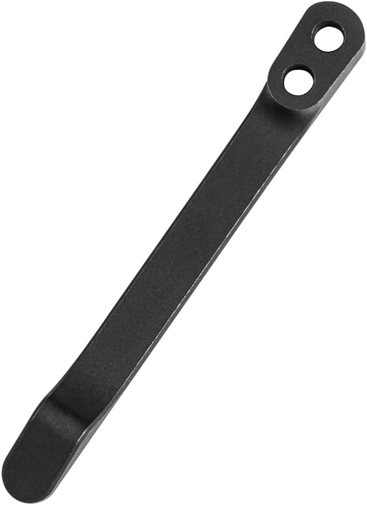 Premium Titanium Pocket Clip with 6PCS Screws for Knife Models - Black