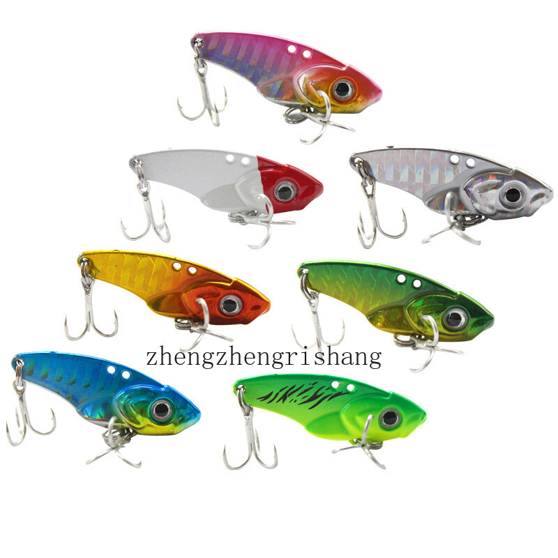5pcs 5-20g 3D Eyes Fishing Metal Bait Crankbaits Lures Bass VIB Blade Tackle