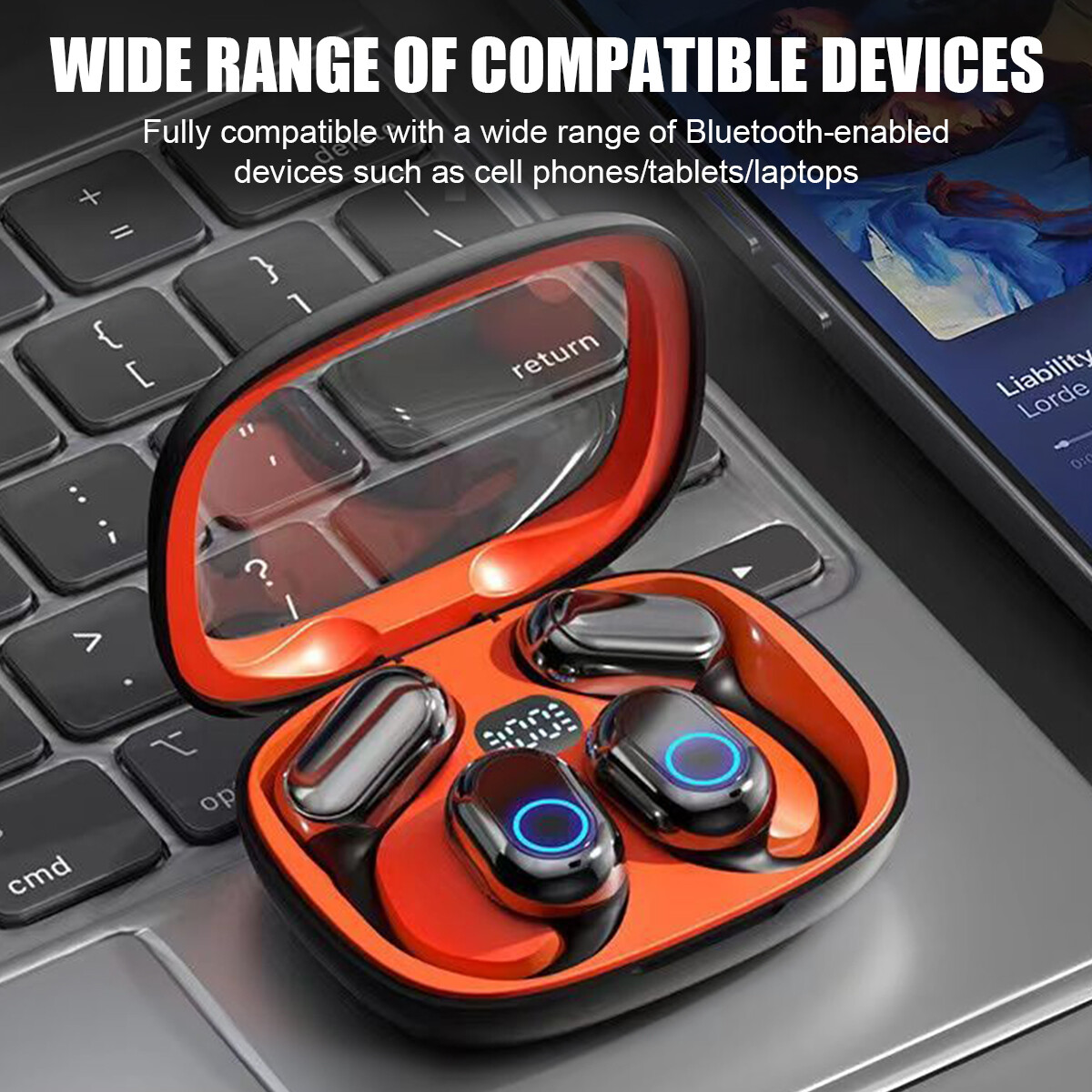 Wireless True Bone Conduction Headphones Wireless Headset Earbuds Bluetooth V5.3