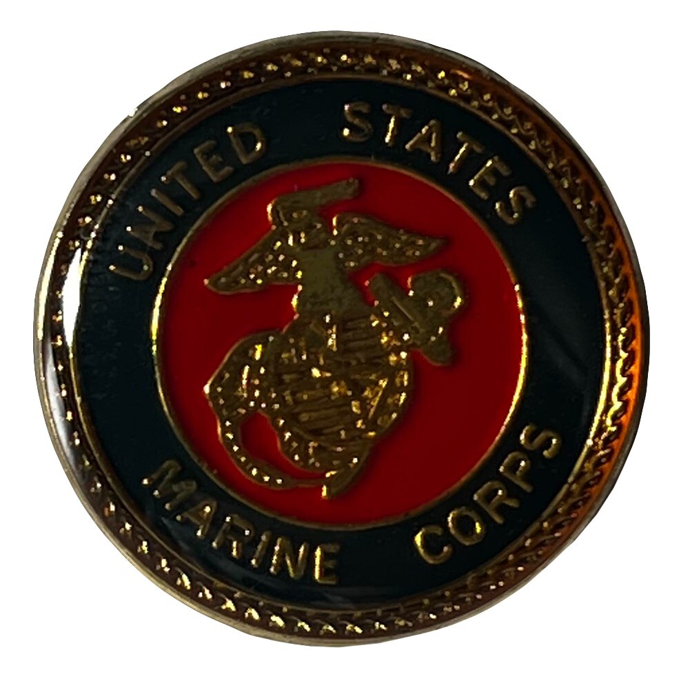 Pack of 6 United States Marine Corps USMC Round Motorcycle Hat Cap Lapel Pin