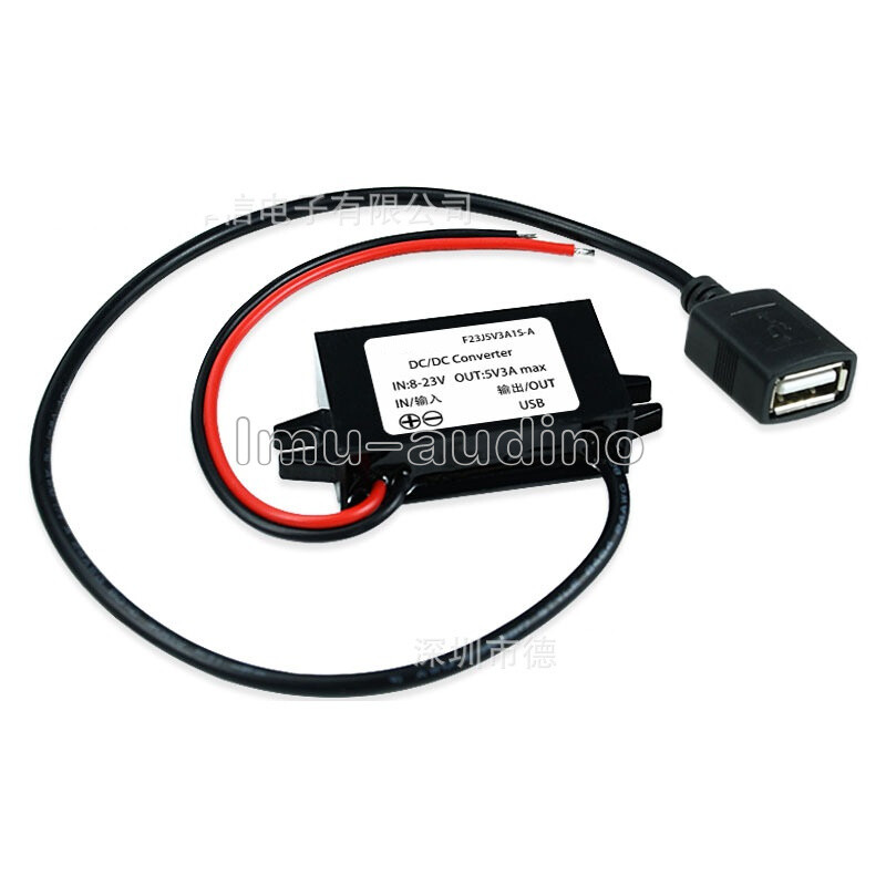 DC12V to 5V 3A 15W Step Down USB Converter Regulator for iPhone iPad Car Charger