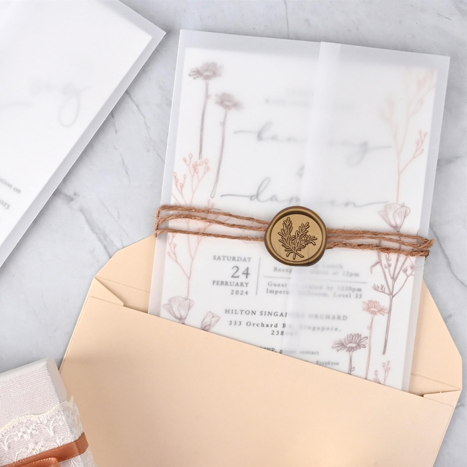 100 PCS 115GSM Translucent PreFolded Vellum Paper Jackets 5x7 Invitations