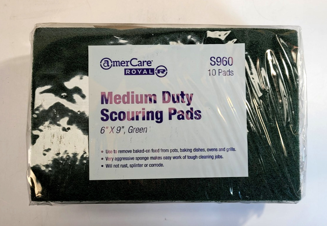 Royal Paper Products RPPS960 Medium-duty Scouring Pad, 6 X 9, Green, 60/carton
