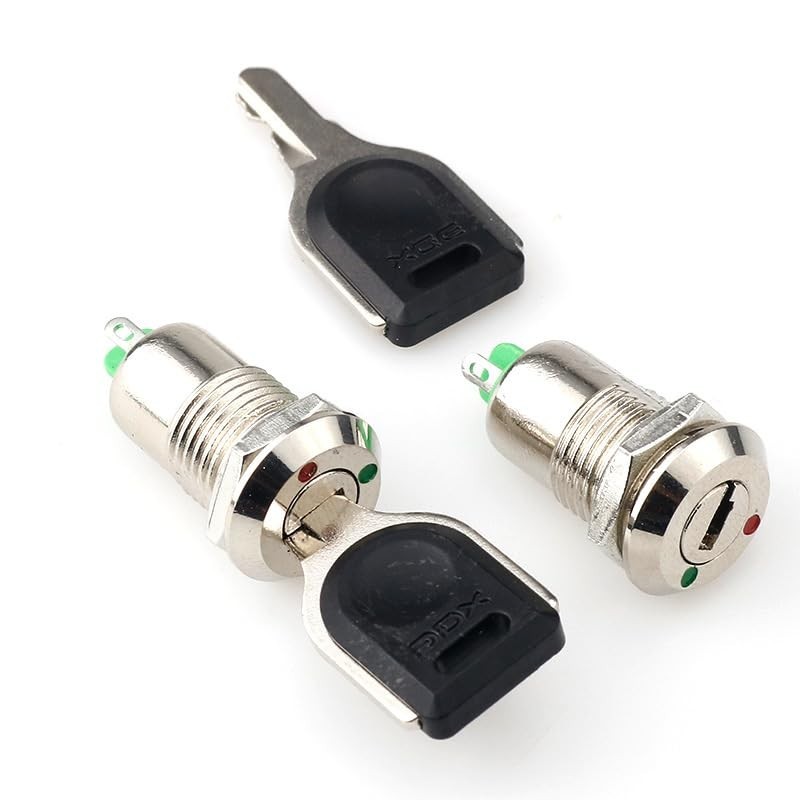 3 Pack Mini Electric Key Switch Rotary Keylock SPST Toggle for Engines & Boats