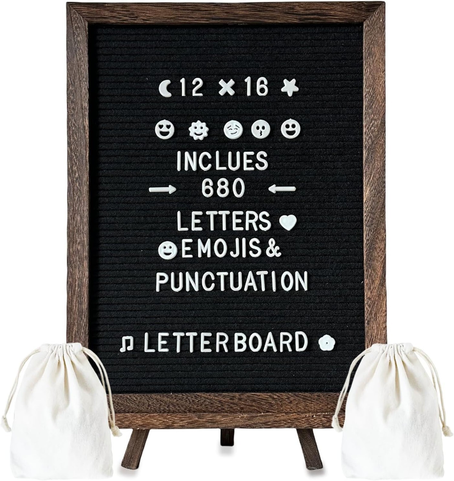 Felt Letter Board 12x16" – 680 Letters, Numbers & Symbols, Wall Mount or S