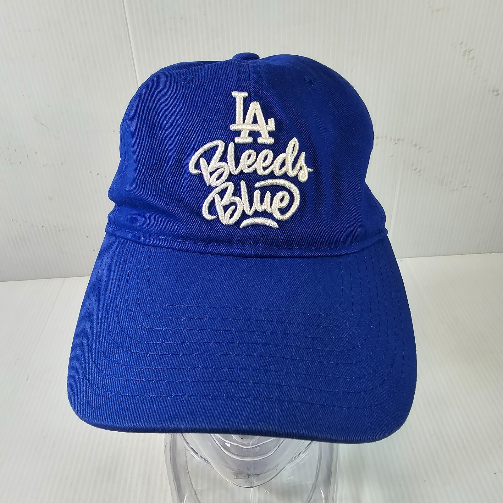 LA Bleeds Blue Embroidered LA Dodgers Baseball Adjustable Strap Back Cap Hat