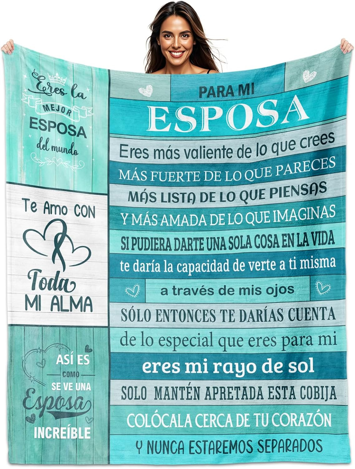 Regalo Para Mi Esposa Regalos, Gifts for Wife in Spanish Esposa Gift Blanket 60"