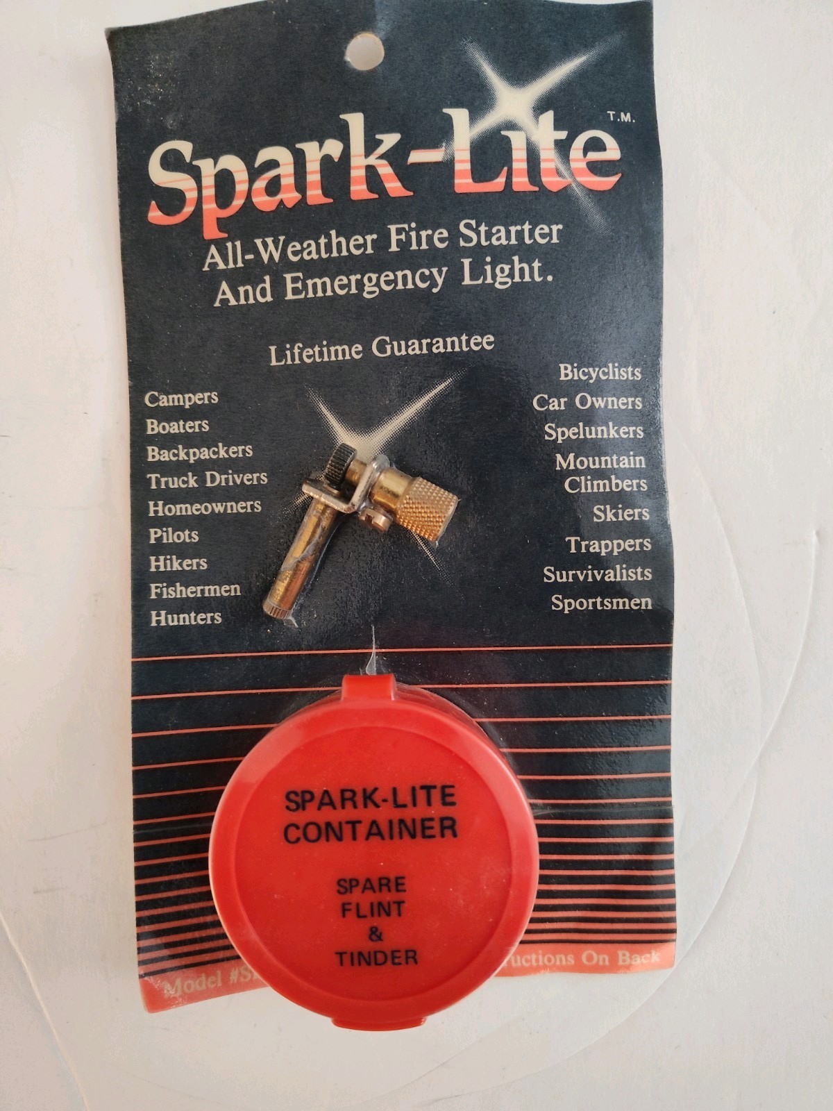 Original Brass Spark-Lite Fire Starter & Emergency Light/Camping Survival Hunter