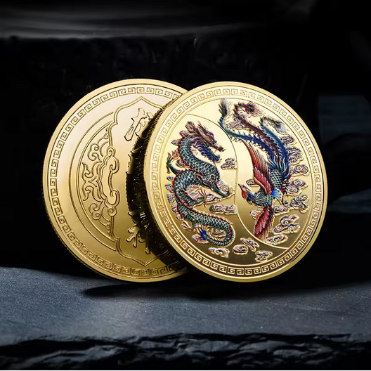 Dragon Phoenix Coin Collectable Commemorative Nature Success 1-pc