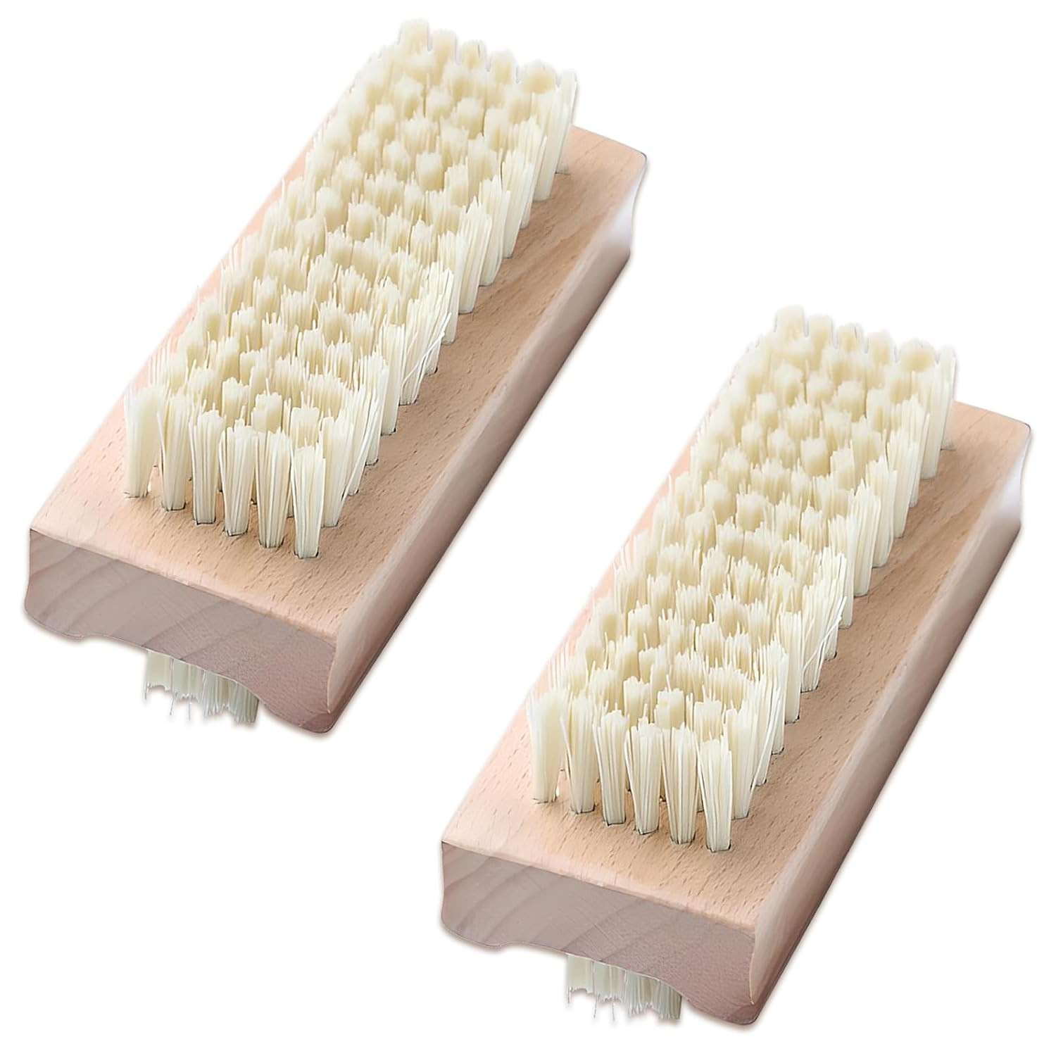 Dual-Sided Non-Slip Wooden Hand and Nail Brush Heavy-Duty Fingernail Scrub