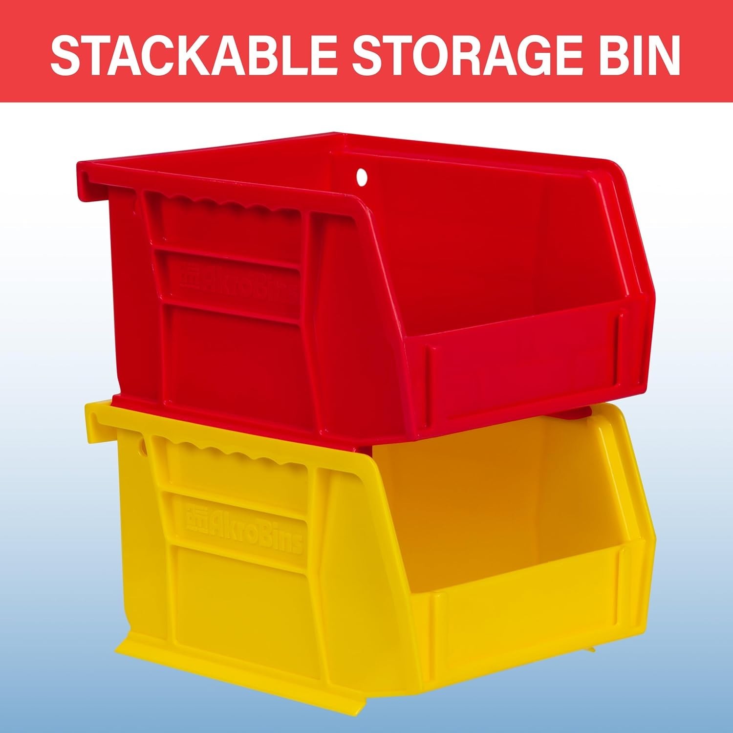 Efficient Organization with AkroBins Stackable Bins - Heavy-Duty, Black, 6-Pack