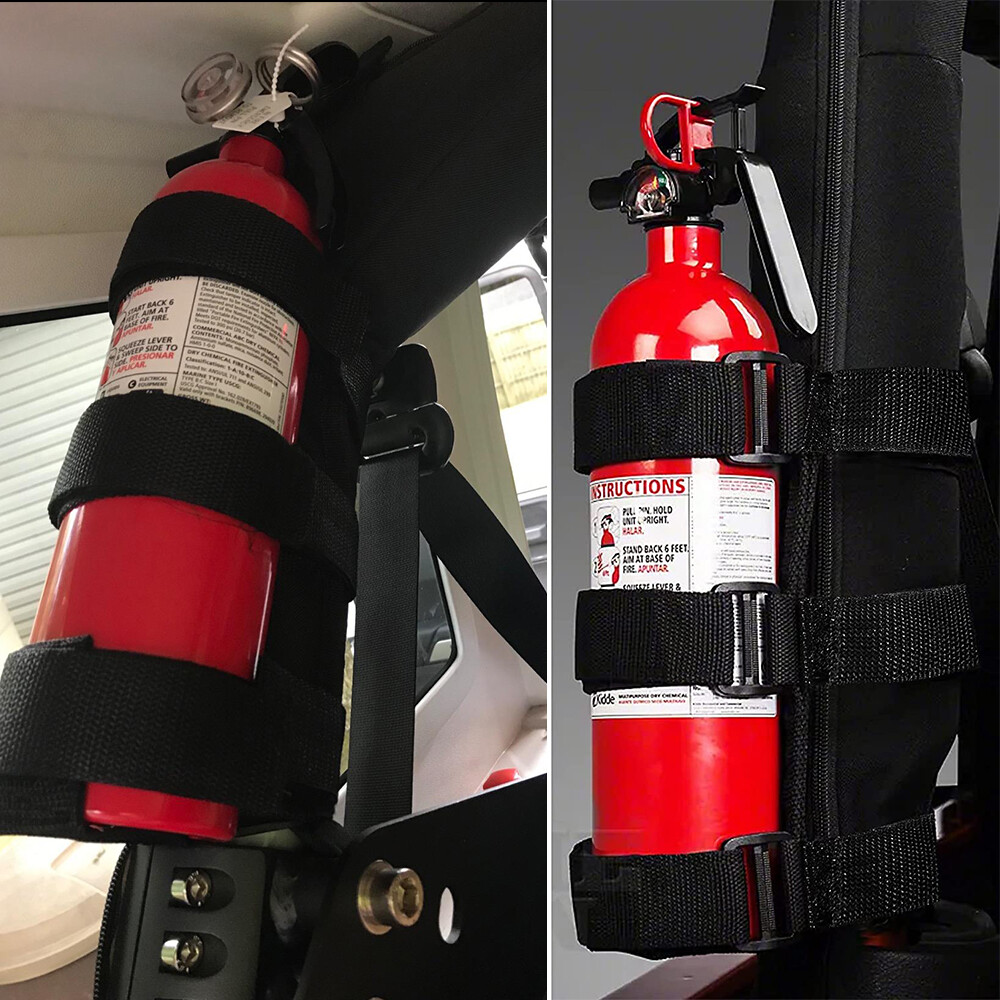 Car Roll Bar Fire Extinguisher Holder Mount Bracket Adjustable for JeepWrangler