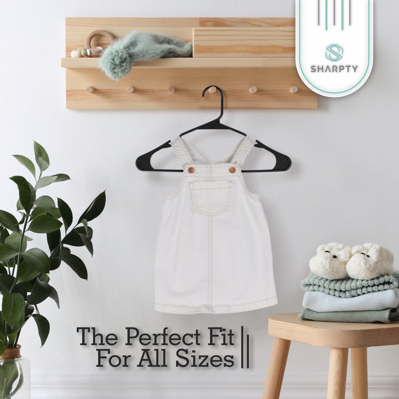 Sharpty Plastic Hangers Clothes Hangers for Clothing, Closet, Coats Shirts -