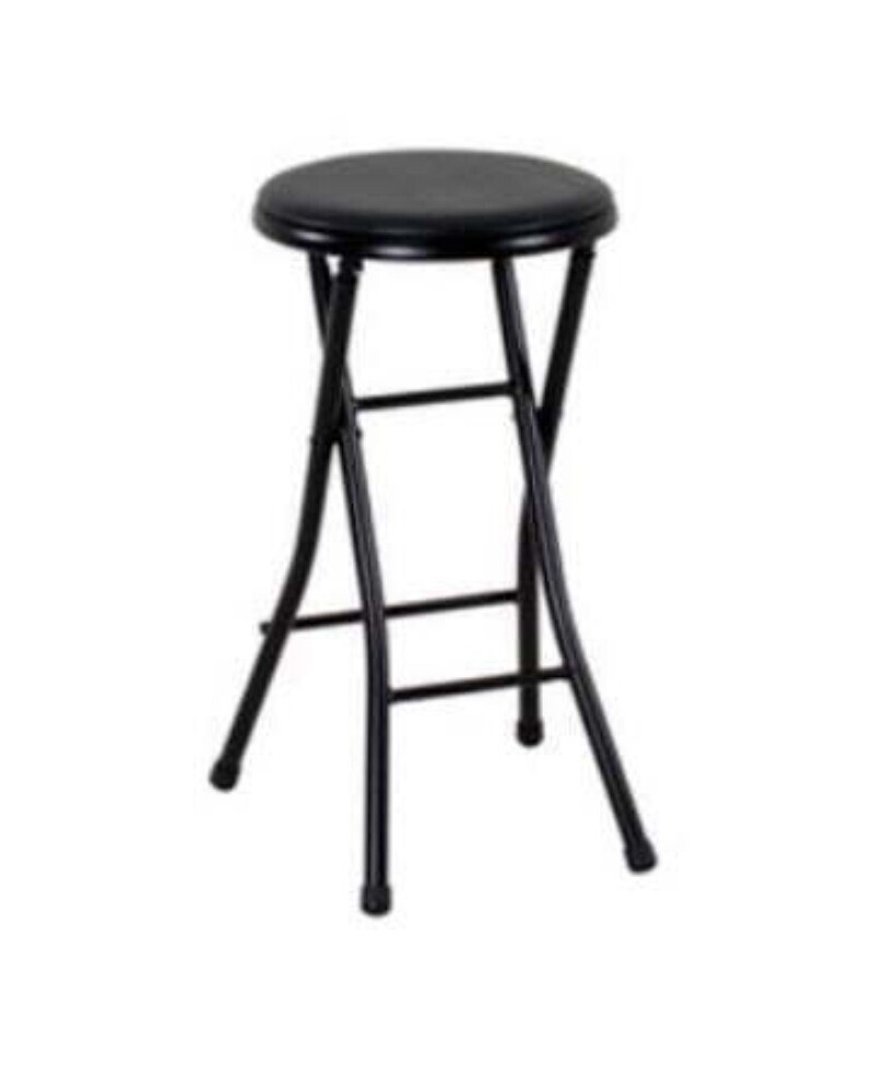 Folding Metal Stool Lightweight Portable Lightly Padded Seat Weddings Parties