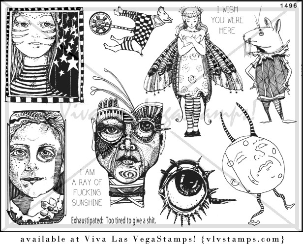Unmounted Rubber Stamp Plate, Unmounted/Uncut Pink Rubber Stamps