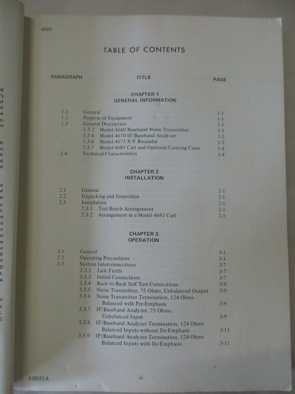 SCIENTIFIC ATLANTA MODEL 4680 RADIO PERFORMANCE ANALYZER INSTRUCTION MANUAL