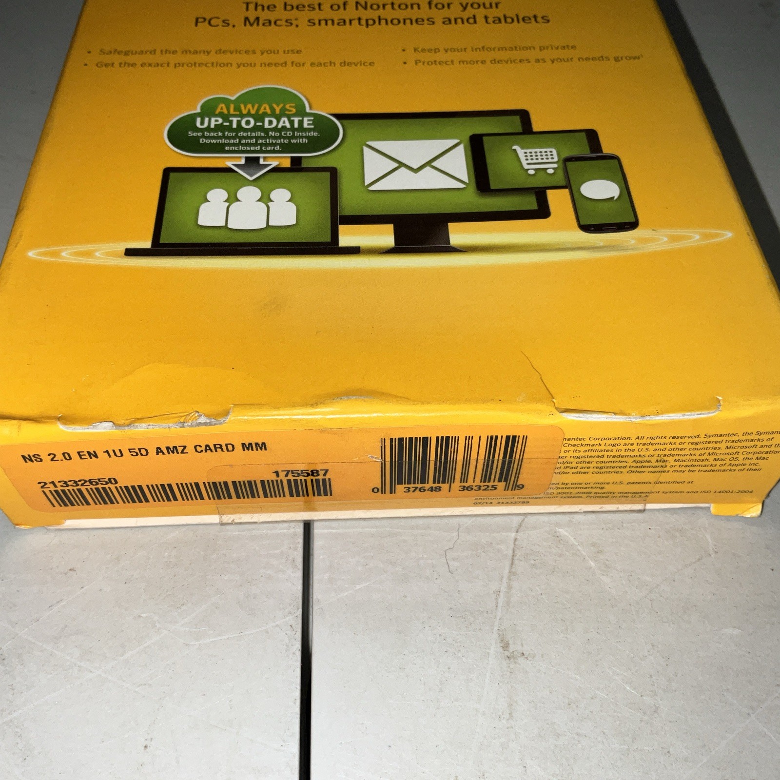 Norton by Symantec SECURITY for PC, Mac, smartphone or tablet (SEALED)